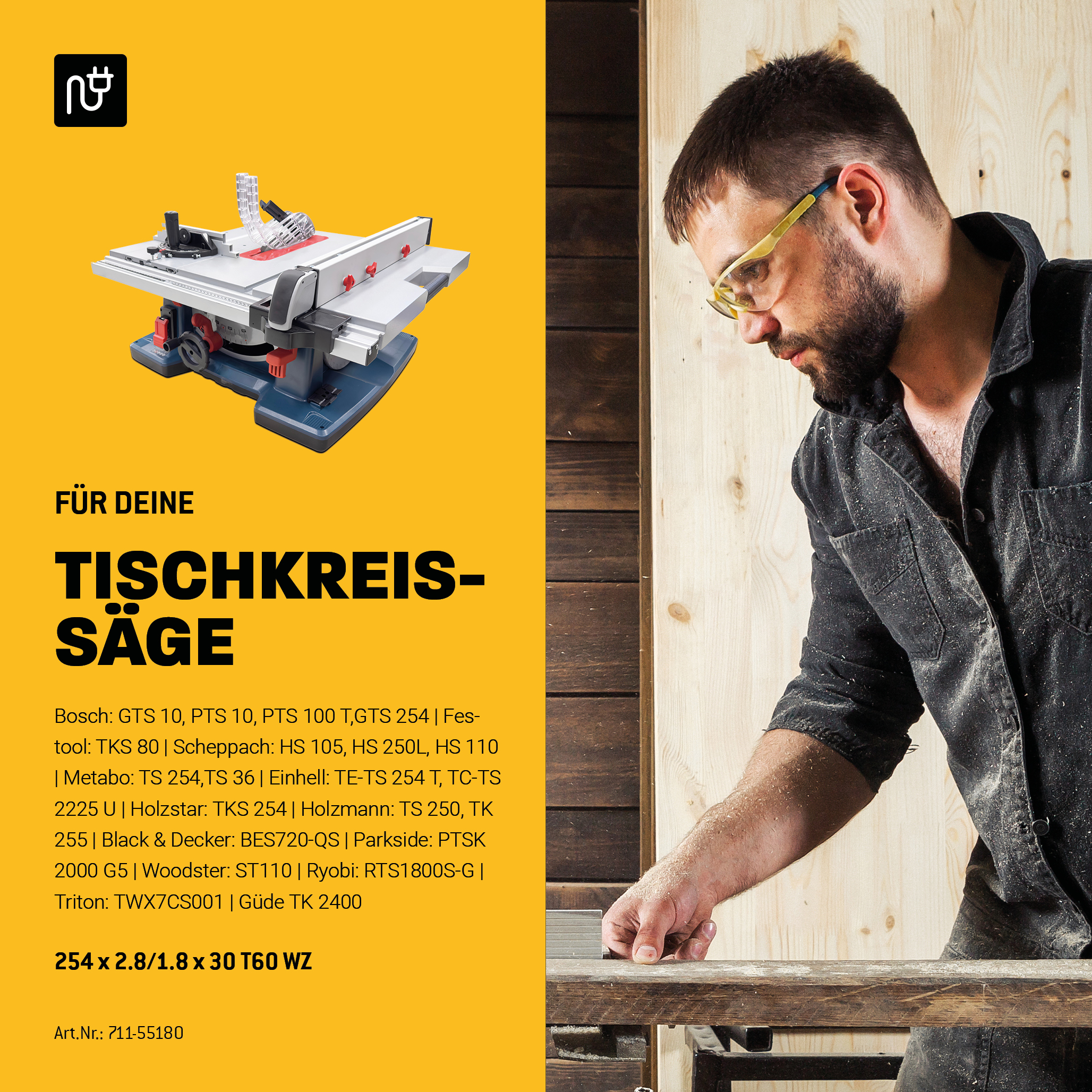HM Kreissägeblatt - 254 x 2.8/1.8 x 30 Z60 WZ HM Kreissägeblatt - 254 x 2.8/1.8 x 30 Z60 WZ