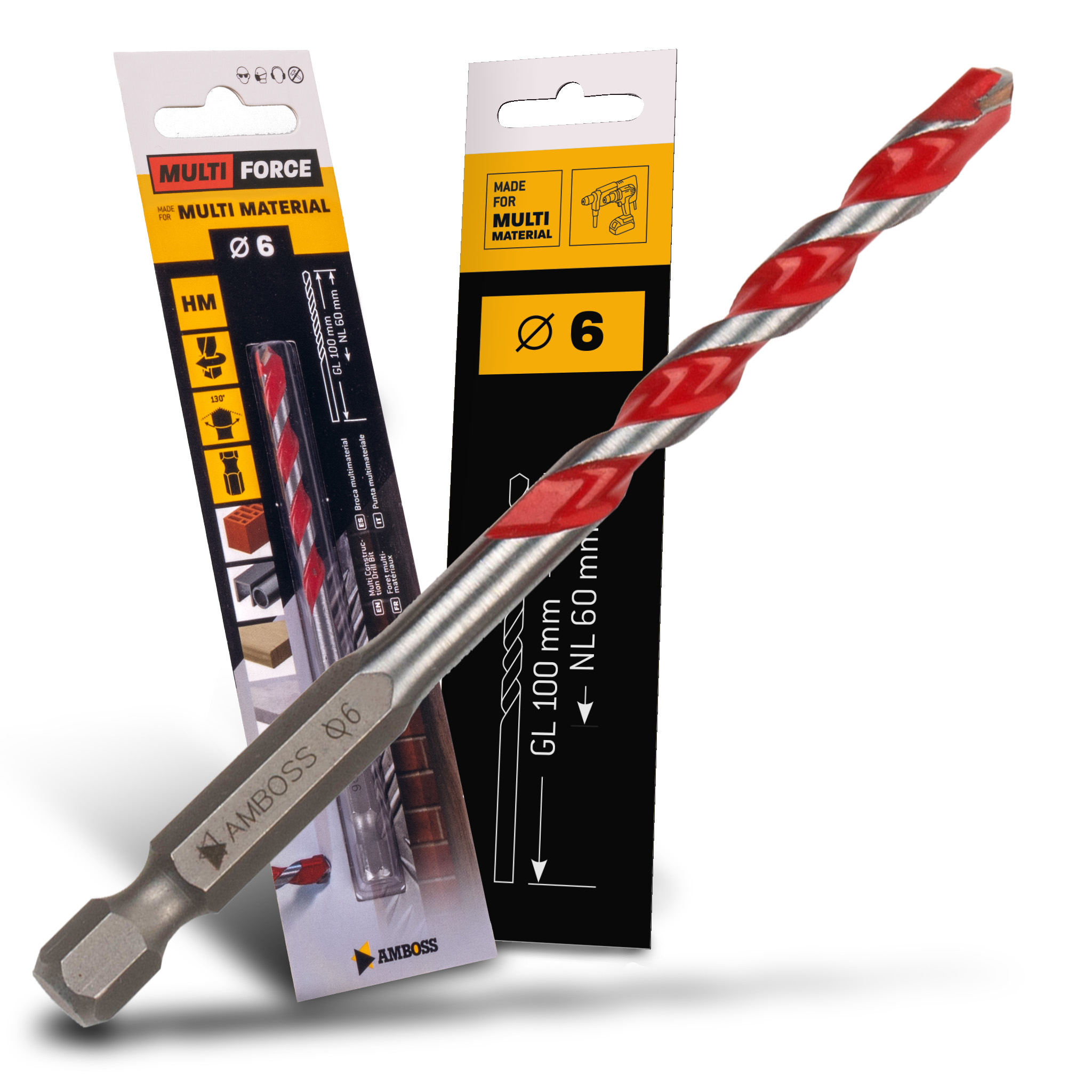 Amboss Multi Force Hartmetall Bohrer - Ø6 mm -  GL: 100mm - NL: 60mm