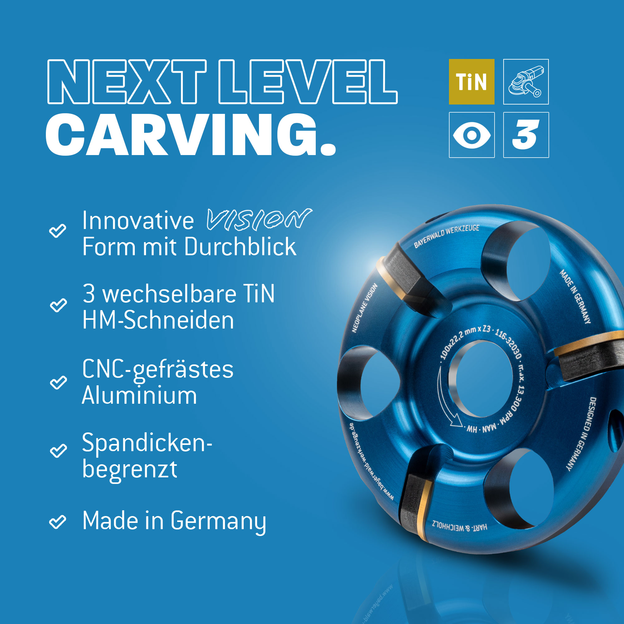 3x NeoPlane Ersatzmesser für Frässcheibe 3x NeoPlane Ersatzmesser für Frässcheibe