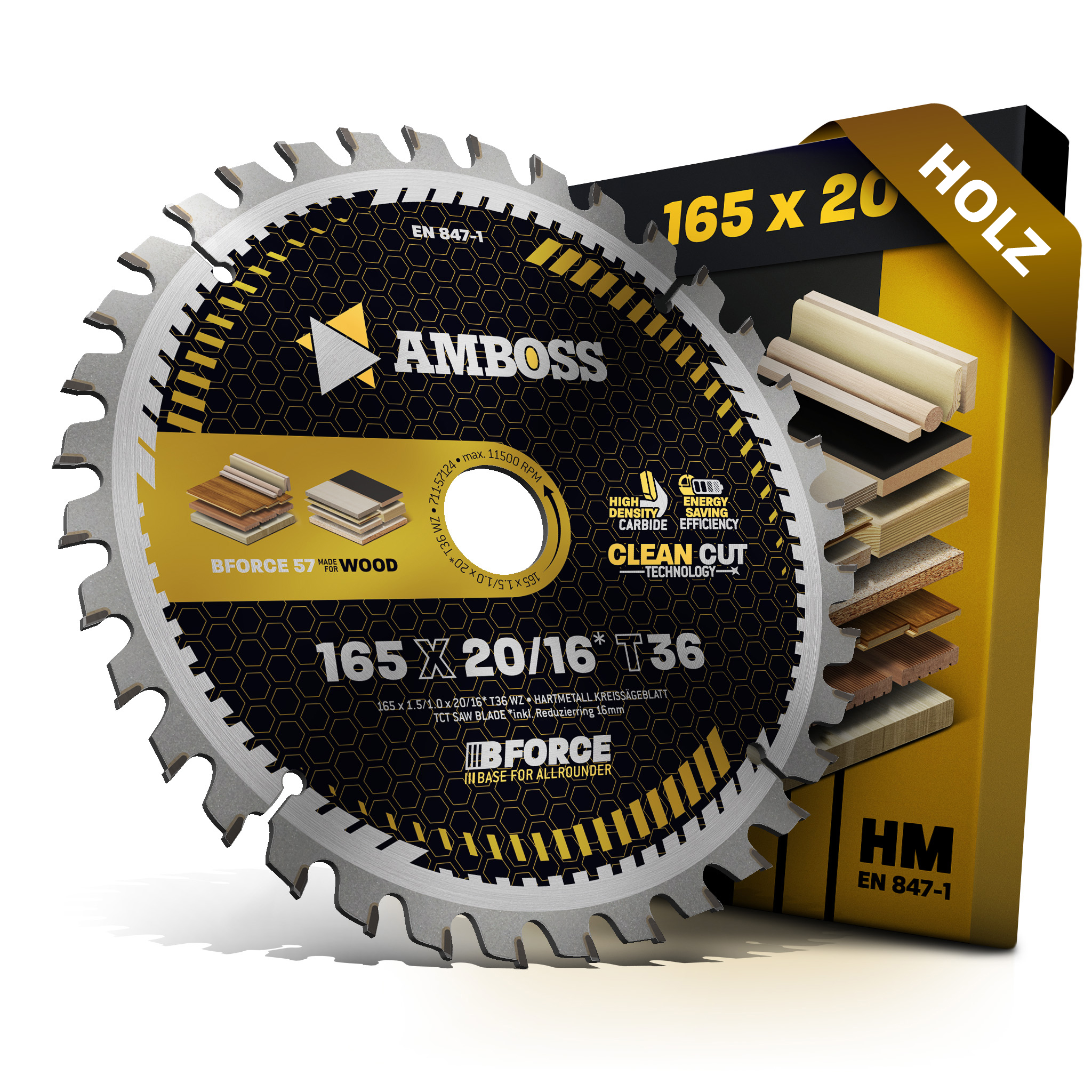 HM Kreissägeblatt - 165 x 1.5/1.0 x 20 Z36 WZ HM Kreissägeblatt - 165 x 1.5/1.0 x 20 Z36 WZ