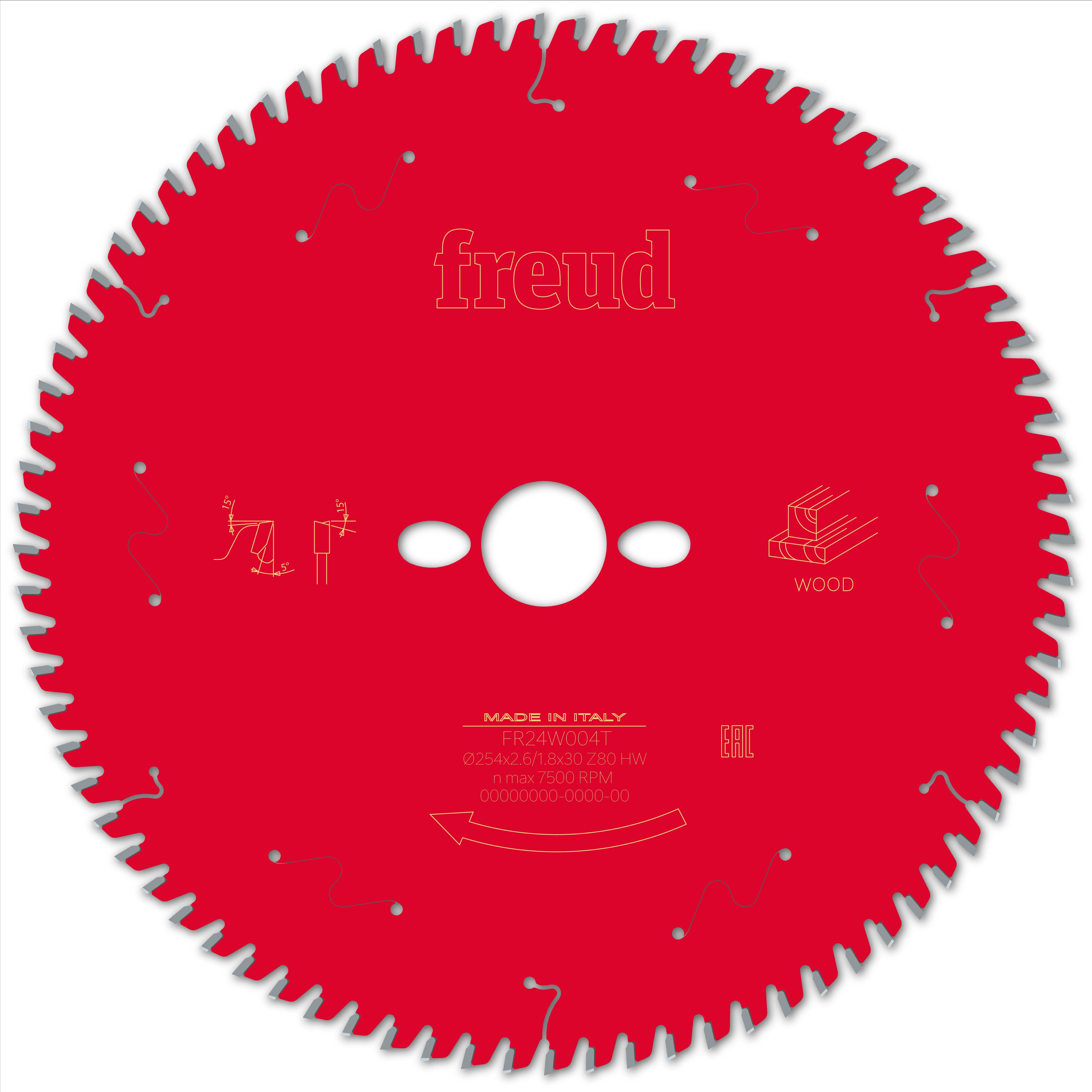 Freud HM Tischkreissägeblatt - 254 x 2.6/1.8 x 30 Z80 WZ Freud HM Tischkreissägeblatt - 254 x 2.6/1.8 x 30 Z80 WZ