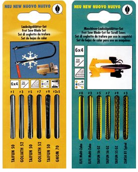 Laubsägeblättersets für Hand- und Maschineneinsatz Laubsägeblättersets für Hand- und Maschineneinsatz
