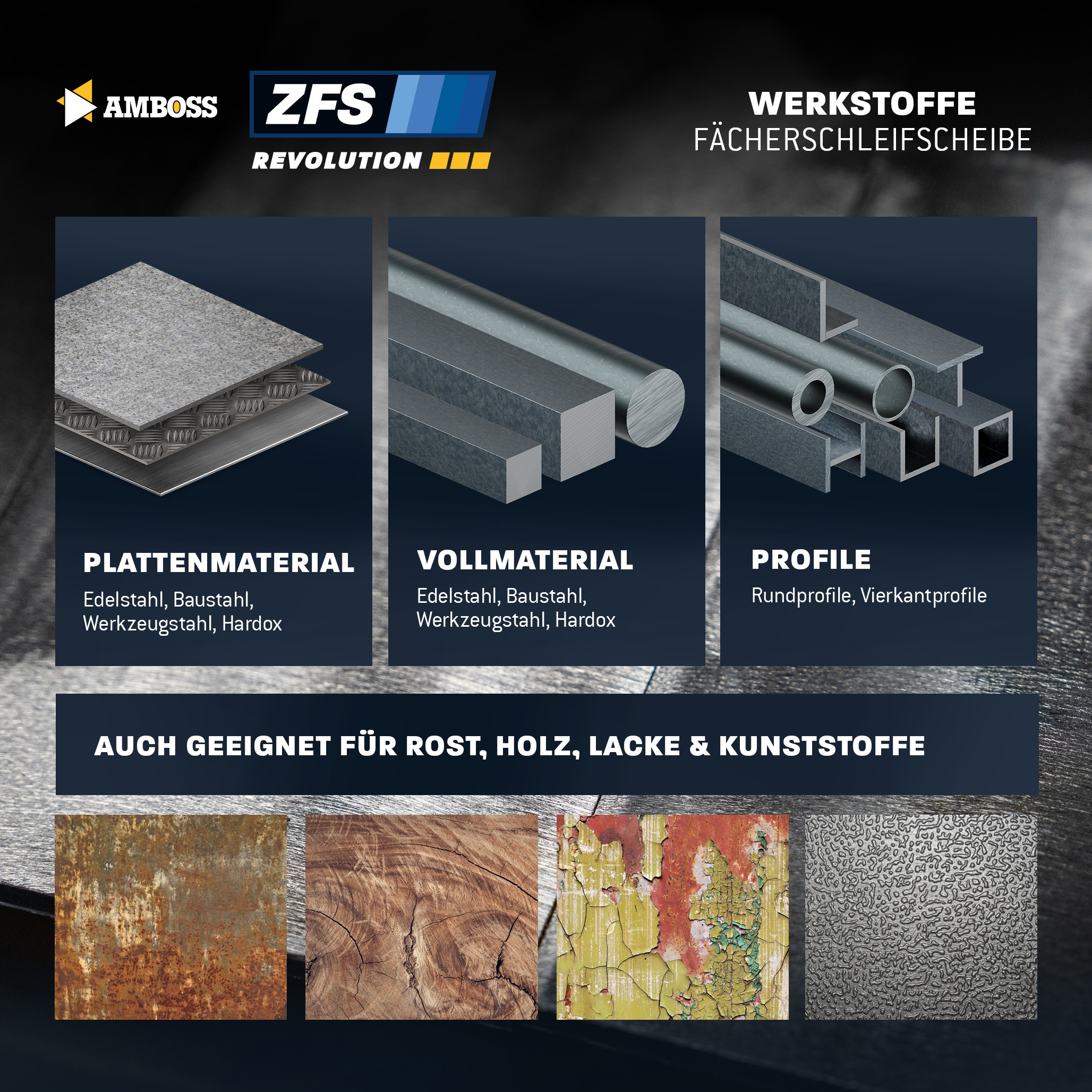 1x Amboss ZFS Fächerschleifscheibe Korn:120 Ø125mm 1x Amboss ZFS Fächerschleifscheibe Korn:120 Ø125mm