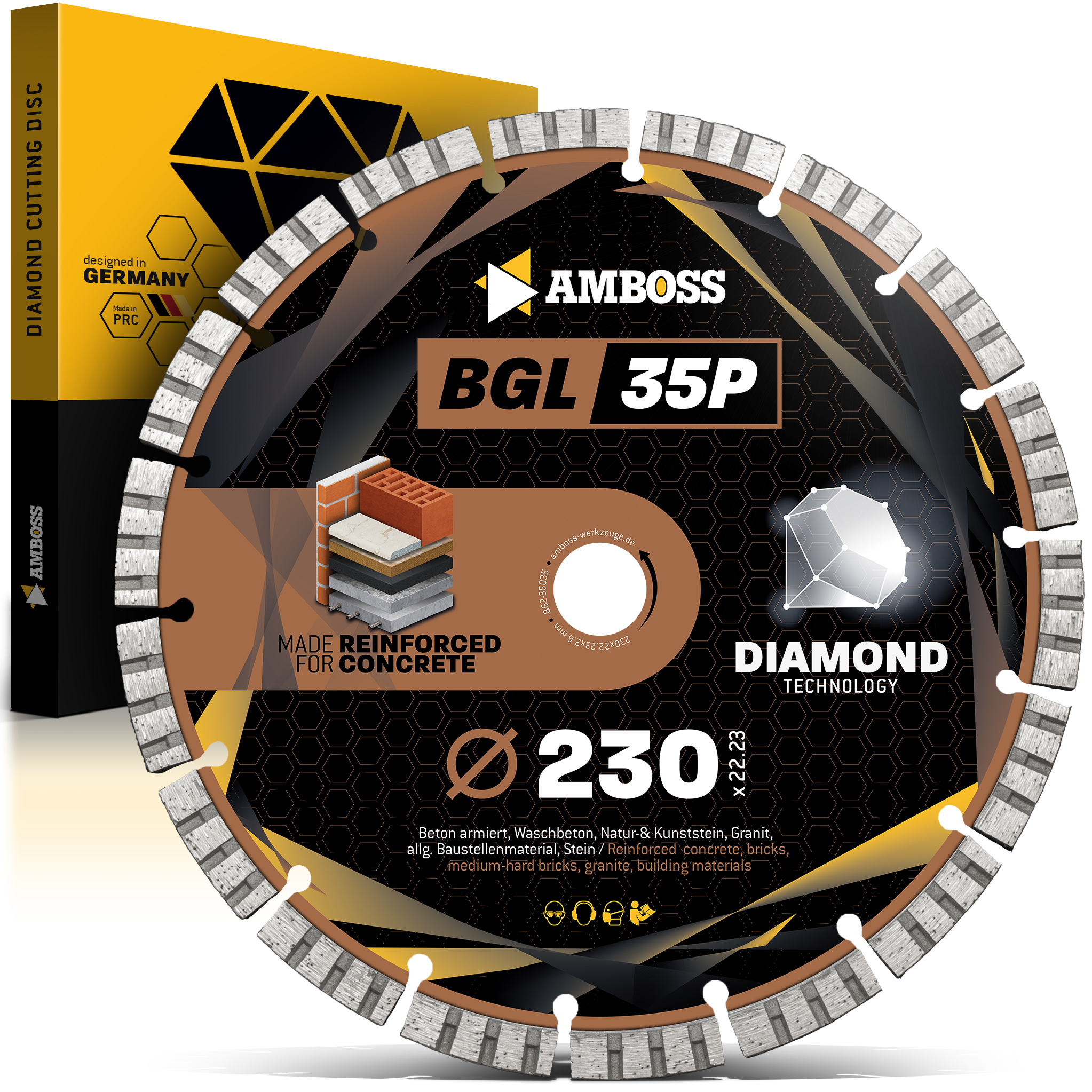 Amboss BGL 35P Diamant Trennscheibe - 230 x 2.6 x 22.2