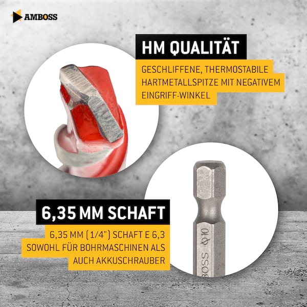 Amboss Multi Force Hartmetall Bohrer - Ø4 mm -  GL: 80mm - NL: 40mm Amboss Multi Force Hartmetall Bohrer - Ø4 mm -  GL: 80mm - NL: 40mm