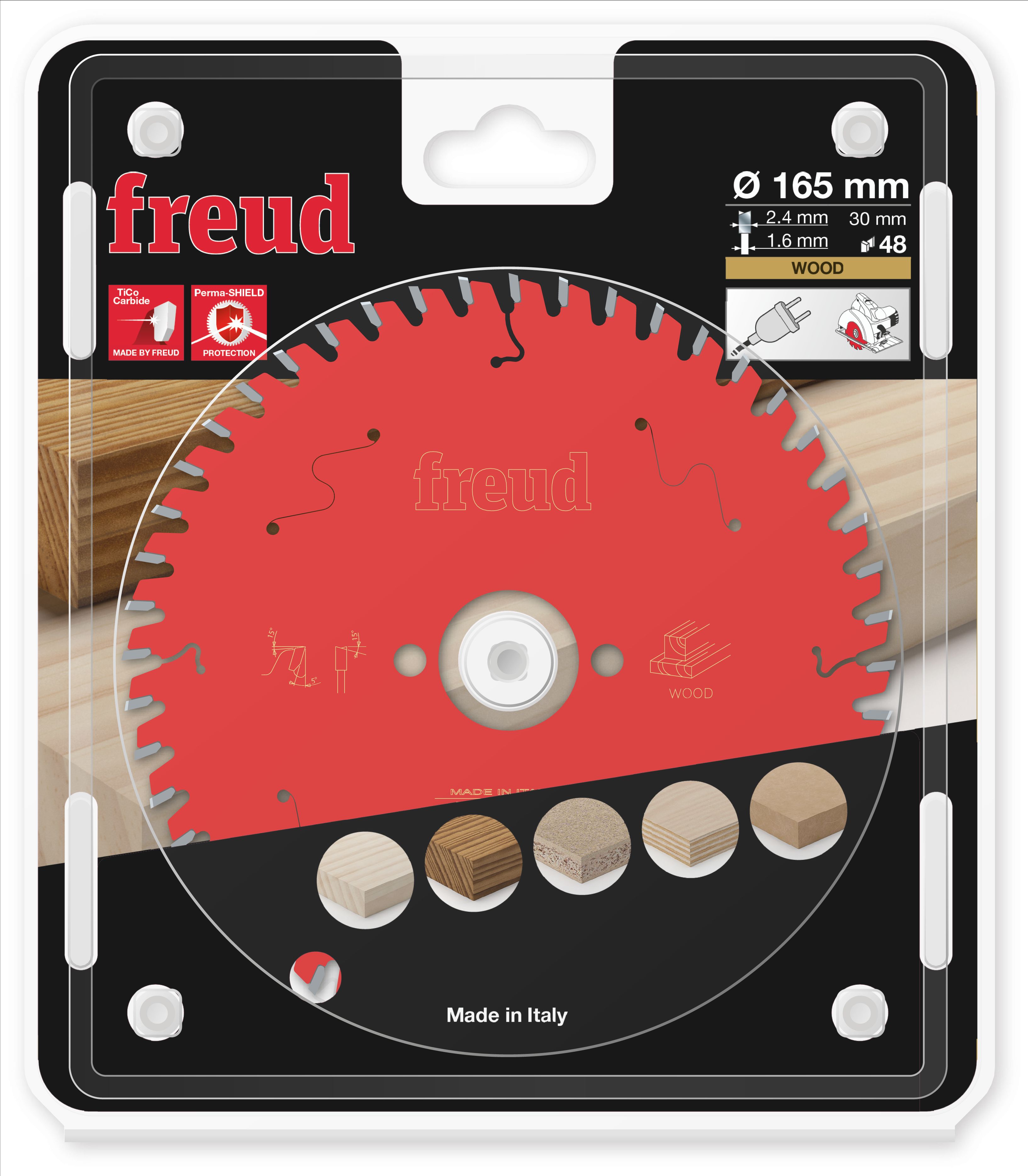 Freud HM Kreissägeblatt für Handkreissägen - 165 x 2.4/1.6 x 30 Z48 WZ