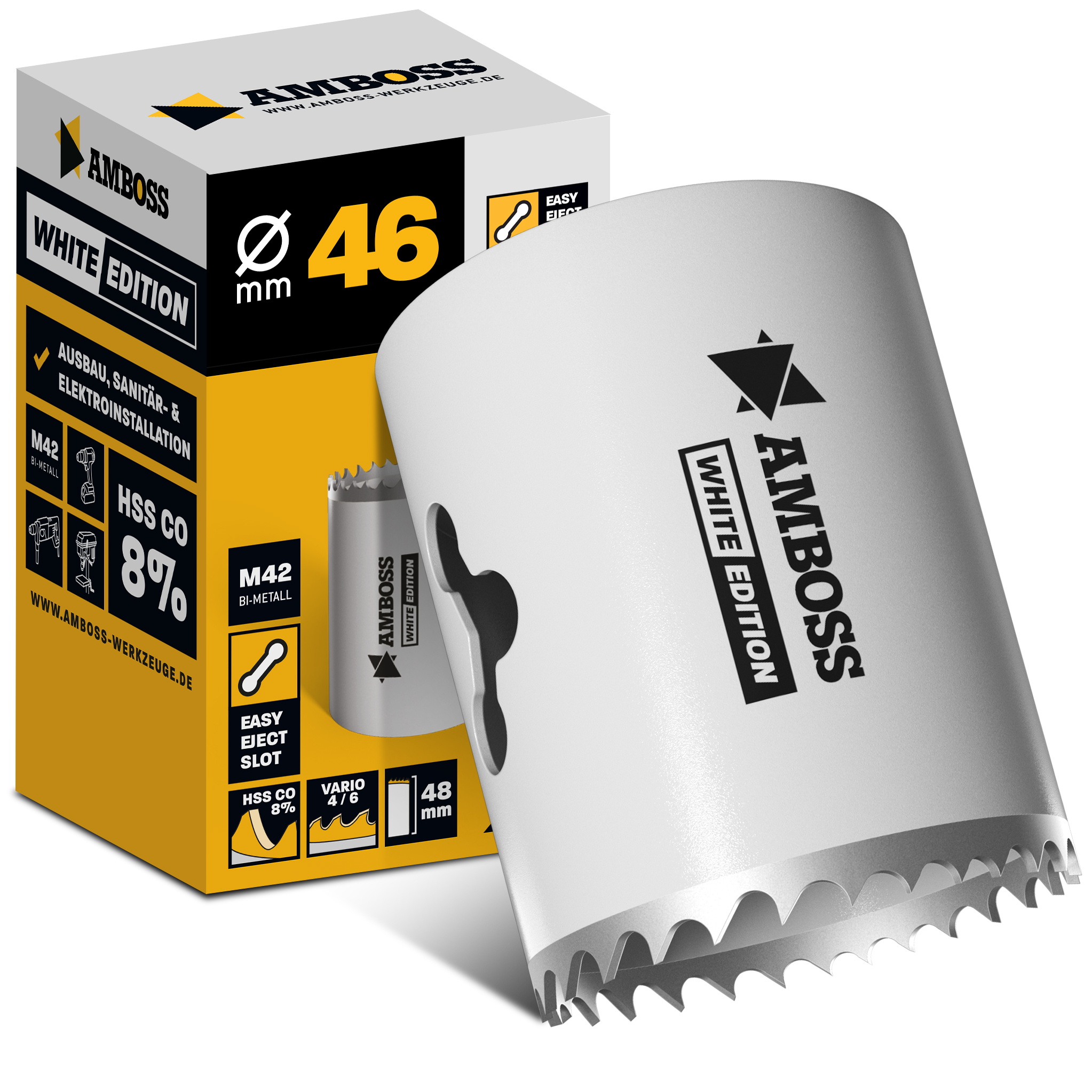 HSS M42 Amboss Lochsäge Ø 46 mm (ohne Aufnahme) HSS M42 Amboss Lochsäge Ø 46 mm (ohne Aufnahme)