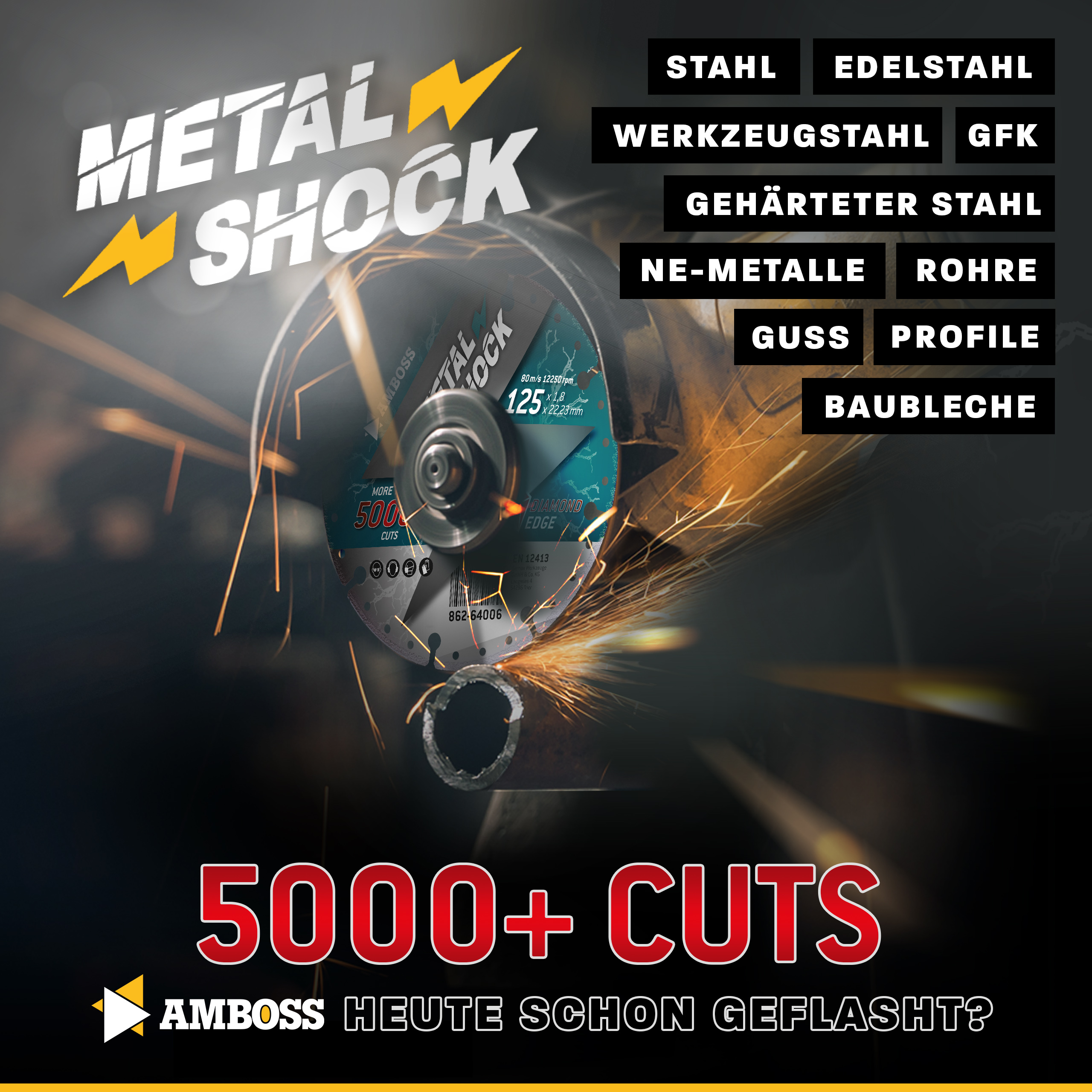 Amboss Metal Shock 5000+ - Diamant Trennscheibe 125 x 1,8 x 22,23 mm