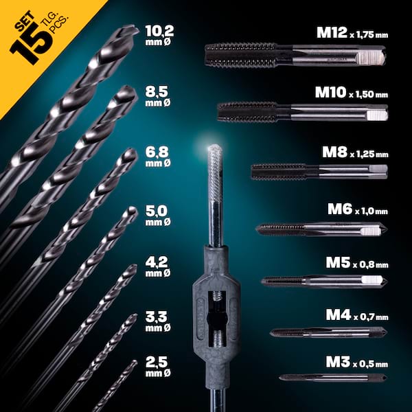 HSS Gewindeschneider Set M3-M12 mit Bohrern HSS Gewindeschneider Set M3-M12 mit Bohrern