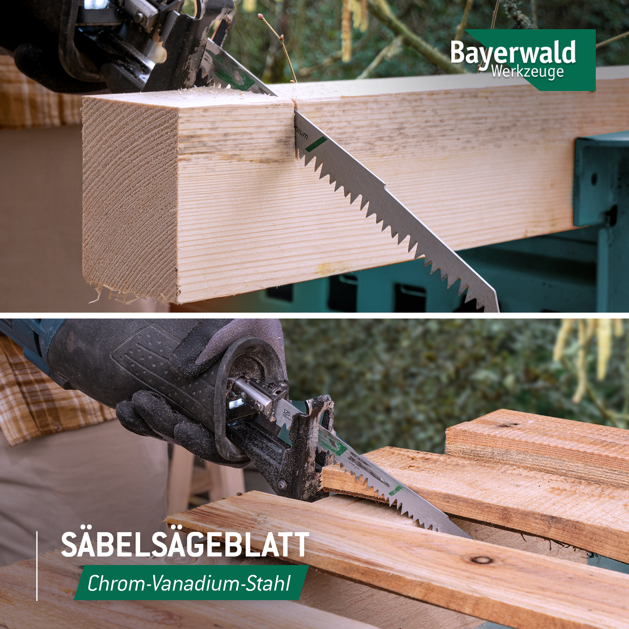 5x Bayerwald Werkzeuge Säbelsägeblatt - Länge 230 mm | Für Weichholz/ Konstruktionsholz/ Grünholz/ Brennholz / Balken | Grober, schneller Schnitt 5x Bayerwald Werkzeuge Säbelsägeblatt - Länge 230 mm | Für Weichholz/ Konstruktionsholz/ Grünholz/ Brennholz / Balken | Grober, schneller Schnitt