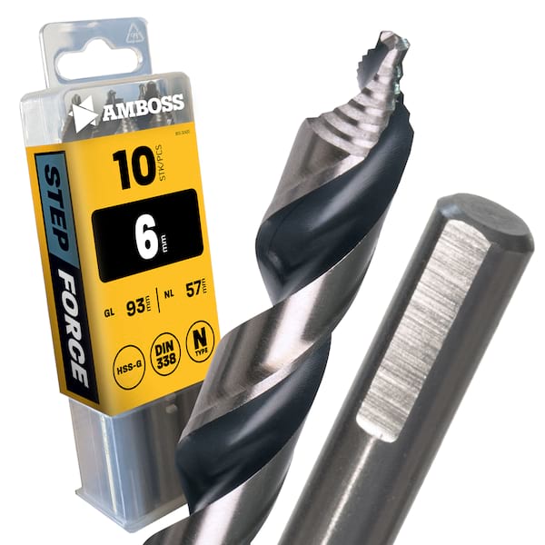 10 x  STEP Force Metallbohrer DIN 338 - Ø:6 mm