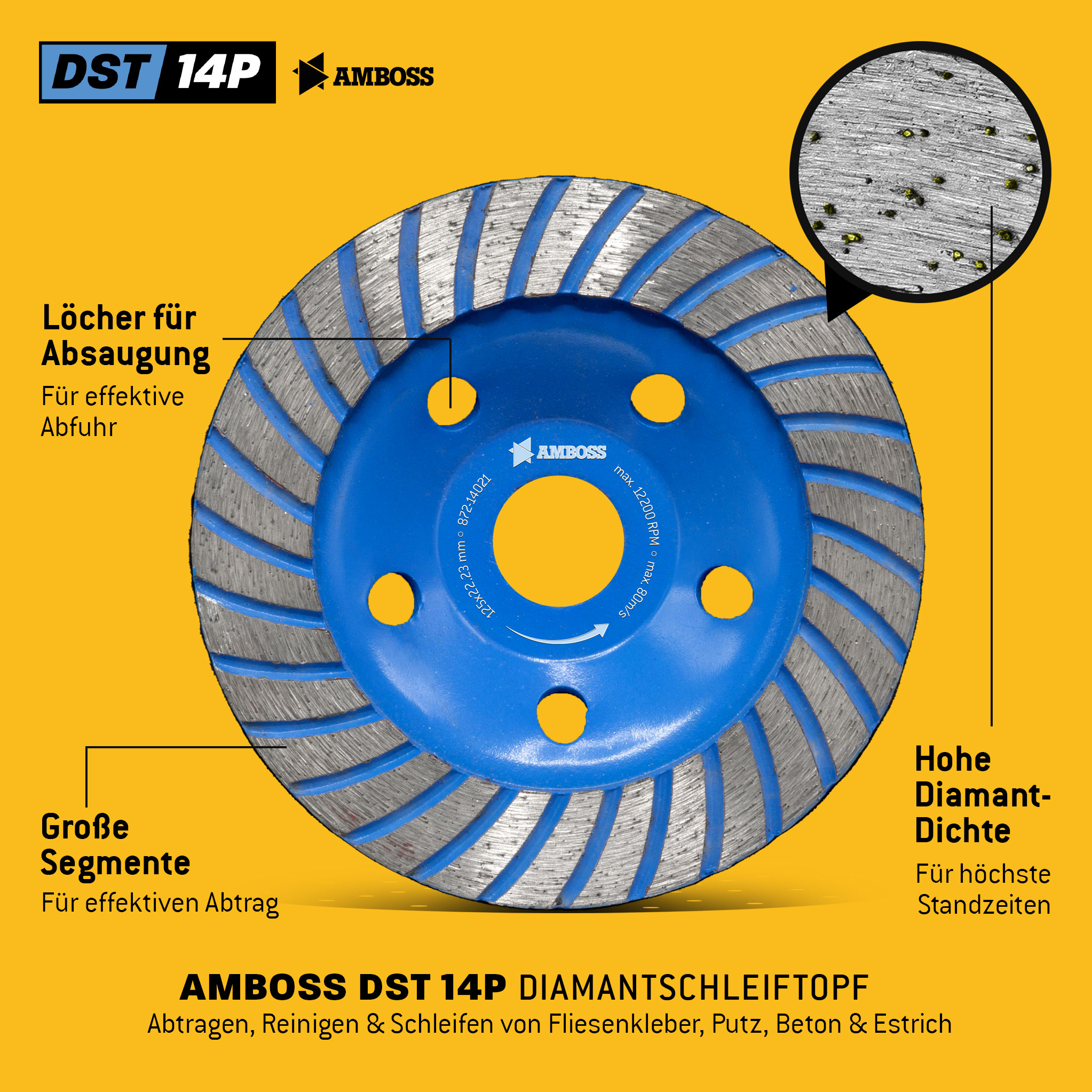 Amboss DST 14P Diamant Schleiftopf Ø 125 mm x  22.23 Amboss DST 14P Diamant Schleiftopf Ø 125 mm x  22.23
