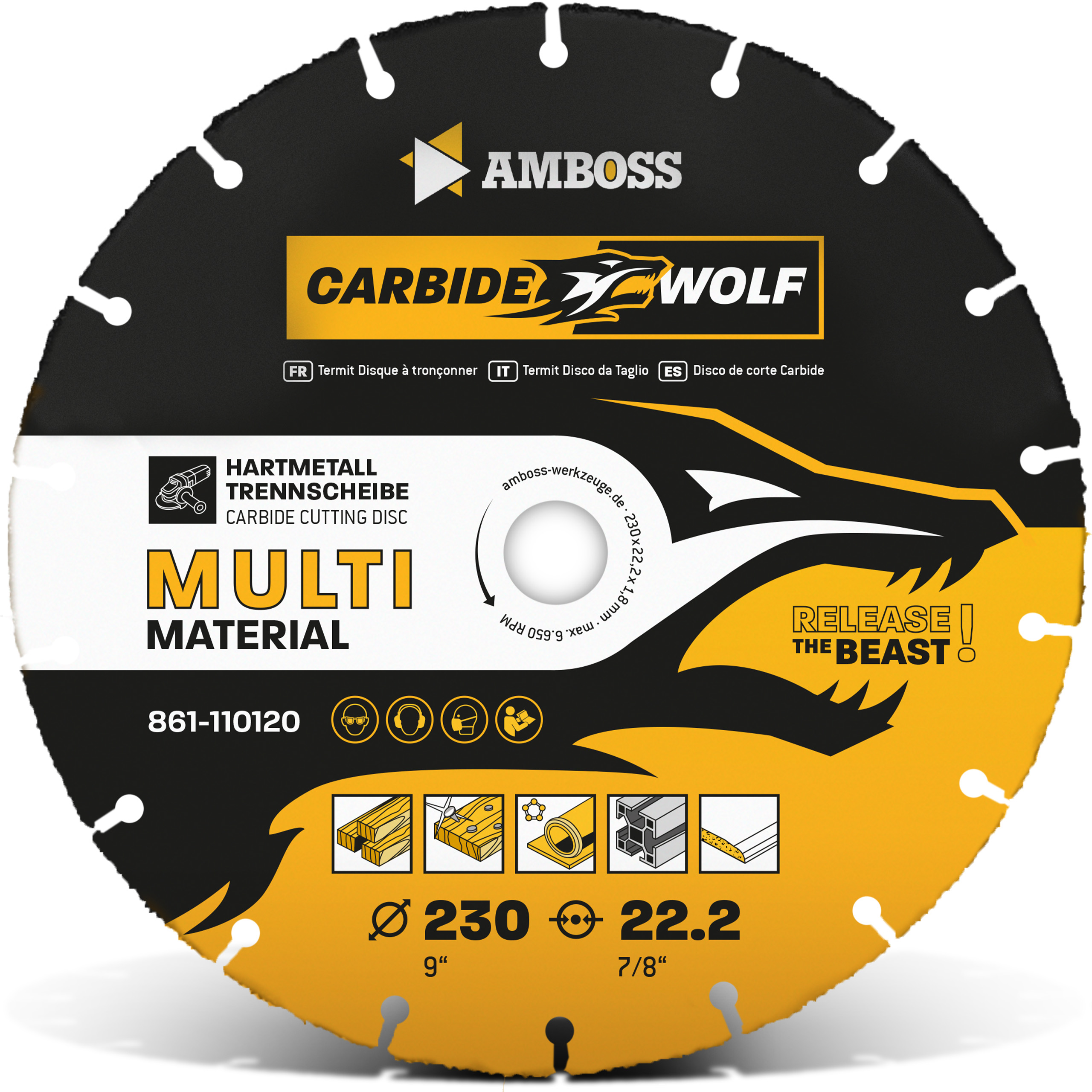 Amboss Carbide Wolf HM Trennscheibe - 230 x 1.8 x 22.2 Amboss Carbide Wolf HM Trennscheibe - 230 x 1.8 x 22.2