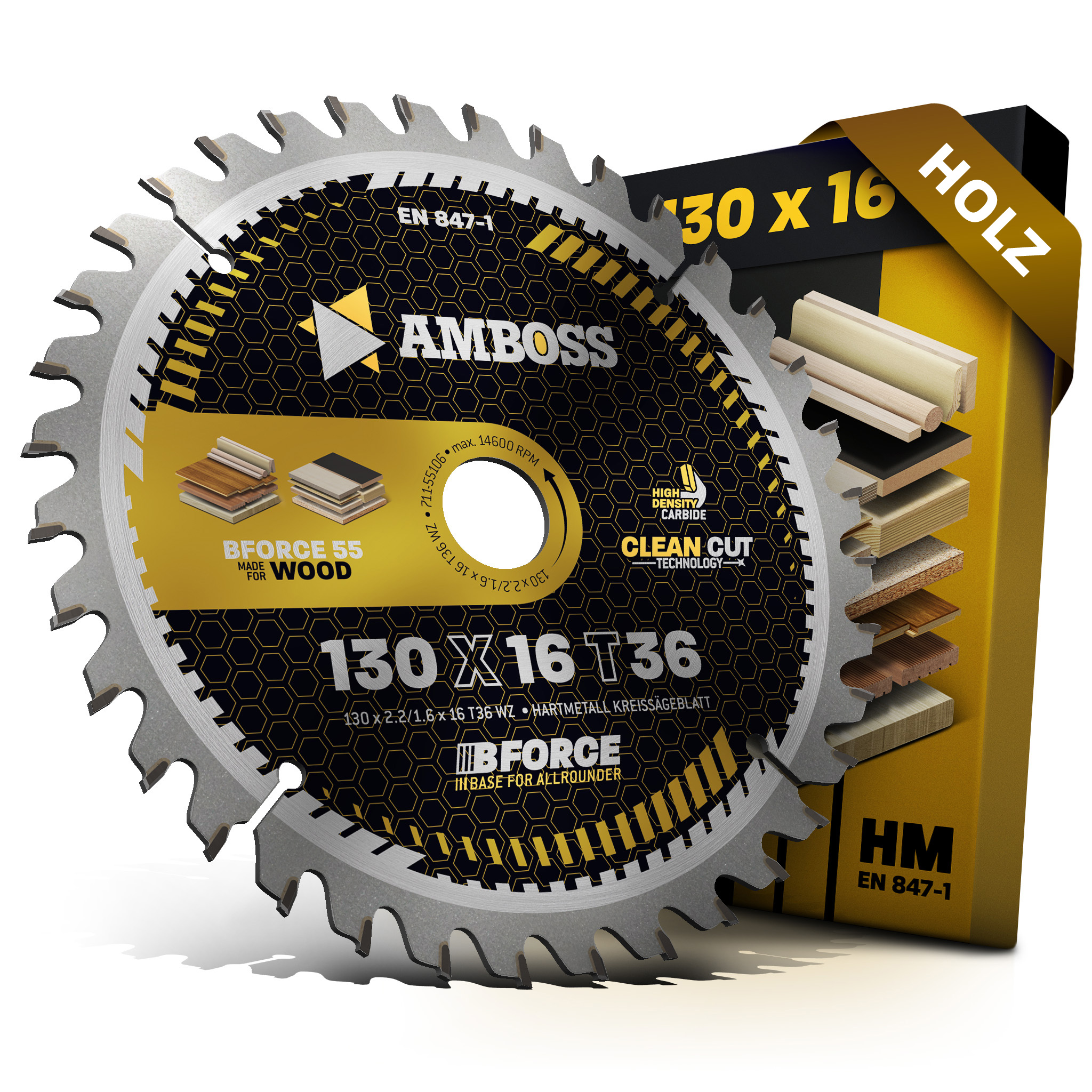 HM Kreissägeblatt - 130 x 2.2/1.6 x 16 Z36 WZ HM Kreissägeblatt - 130 x 2.2/1.6 x 16 Z36 WZ