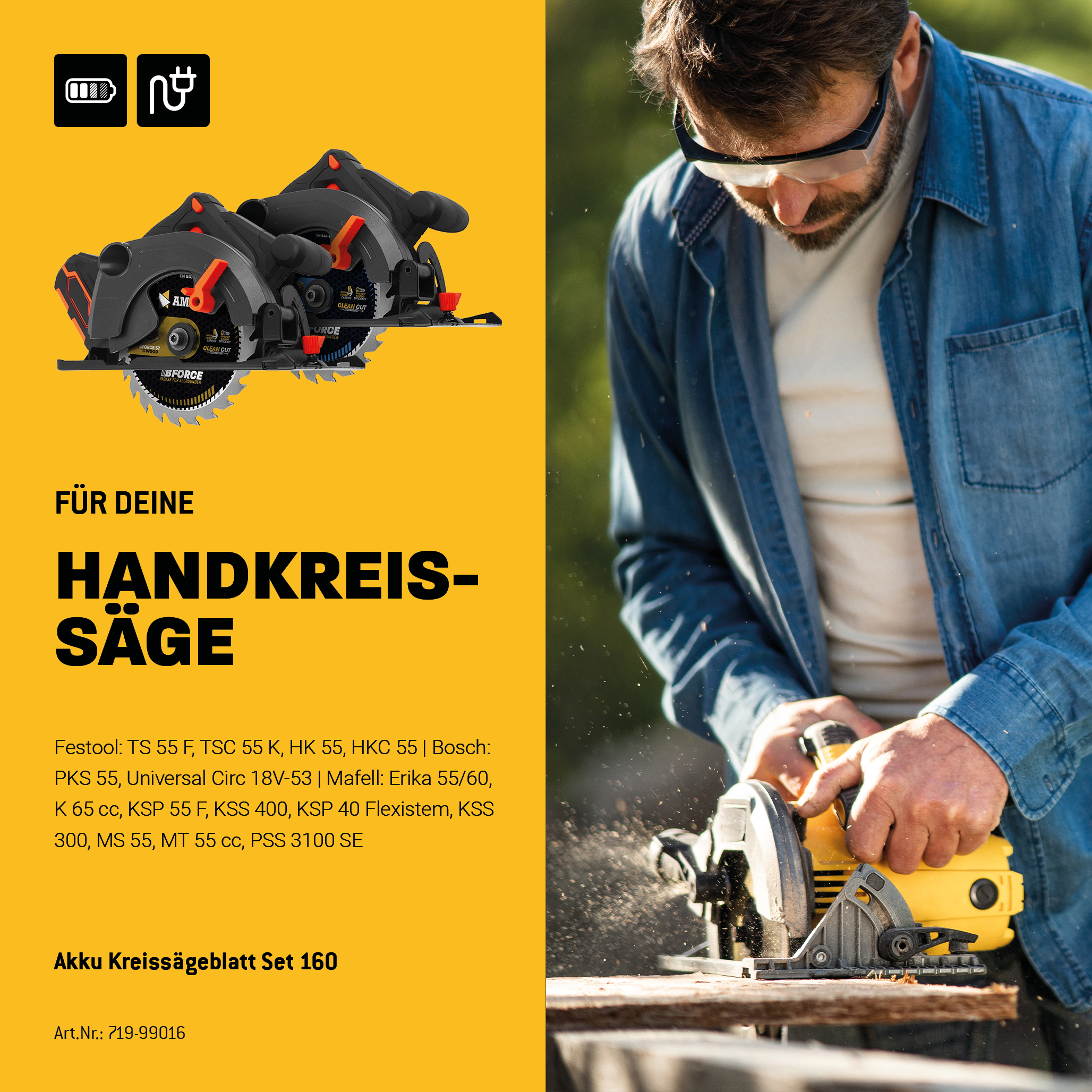 Ø160 Akku Hand- Kreissägeblatt Set passend für Bosch PKS18 Li, Bosch 18V-53, Mafell MS 55 KSP 55 F KSS 400 PSS 3100 SE MT 55 cc Ø160 Akku Hand- Kreissägeblatt Set passend für Bosch PKS18 Li, Bosch 18V-53, Mafell MS 55 KSP 55 F KSS 400 PSS 3100 SE MT 55 cc