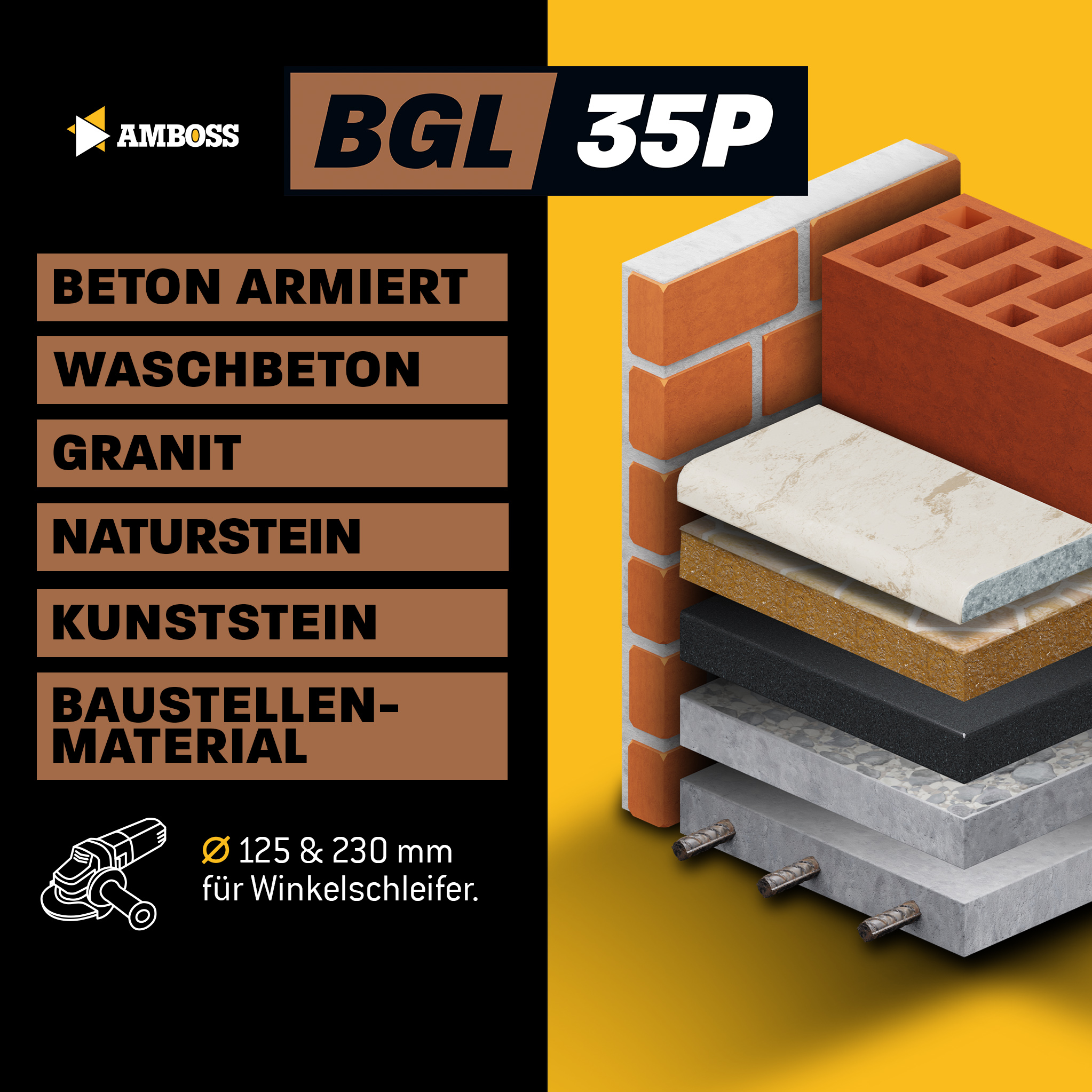Amboss BGL 35P Diamant Trennscheibe - 125 x 2.2 x 22.2 Amboss BGL 35P Diamant Trennscheibe - 125 x 2.2 x 22.2