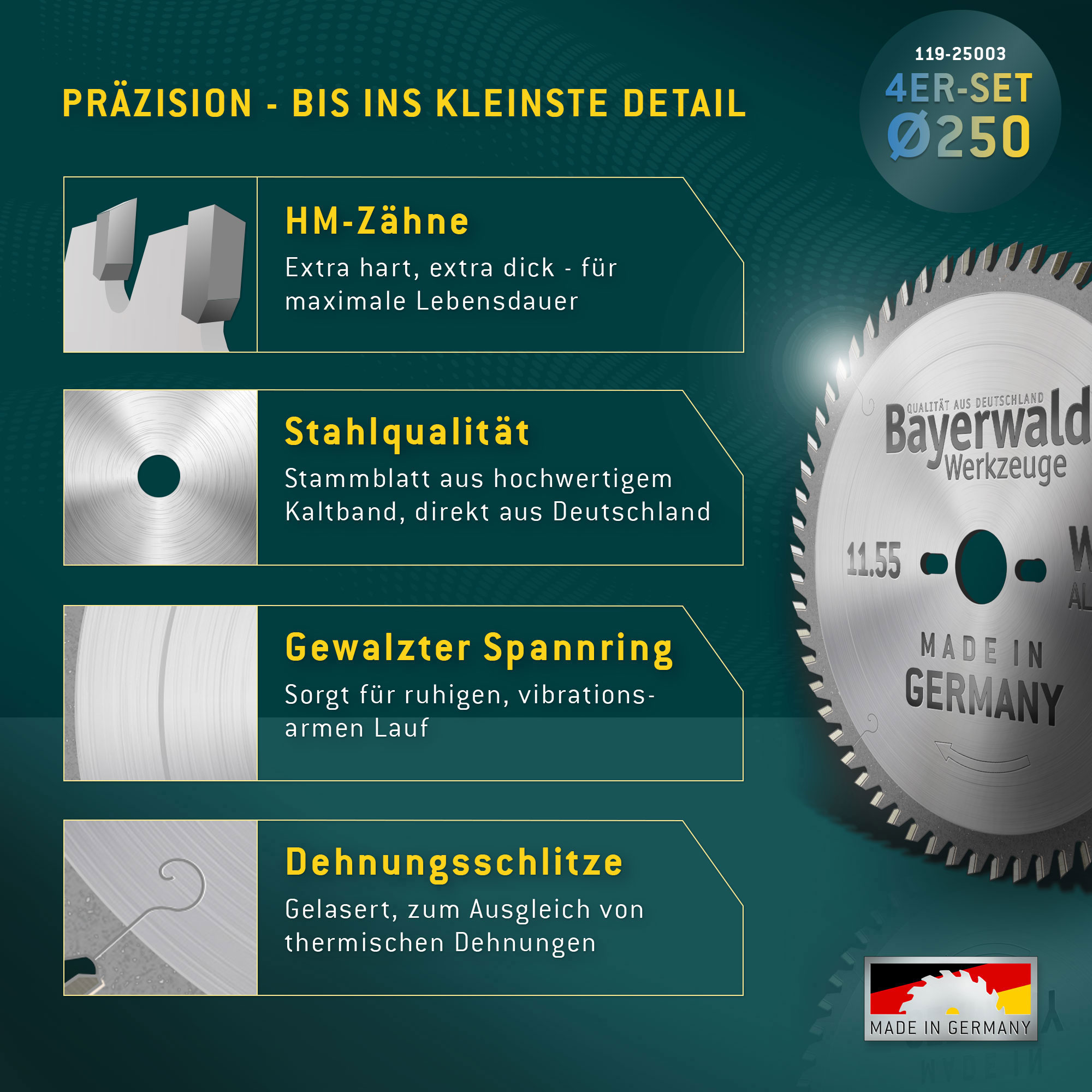 NE-METALL & HOLZ Ø250 Tisch-Kreissägeblatt Set NE-METALL & HOLZ Ø250 Tisch-Kreissägeblatt Set