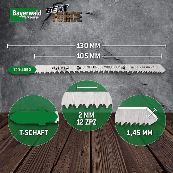 5x Bayerwald Bent Force Stichsägeblätter 130/105mm 5x Bayerwald Bent Force Stichsägeblätter 130/105mm