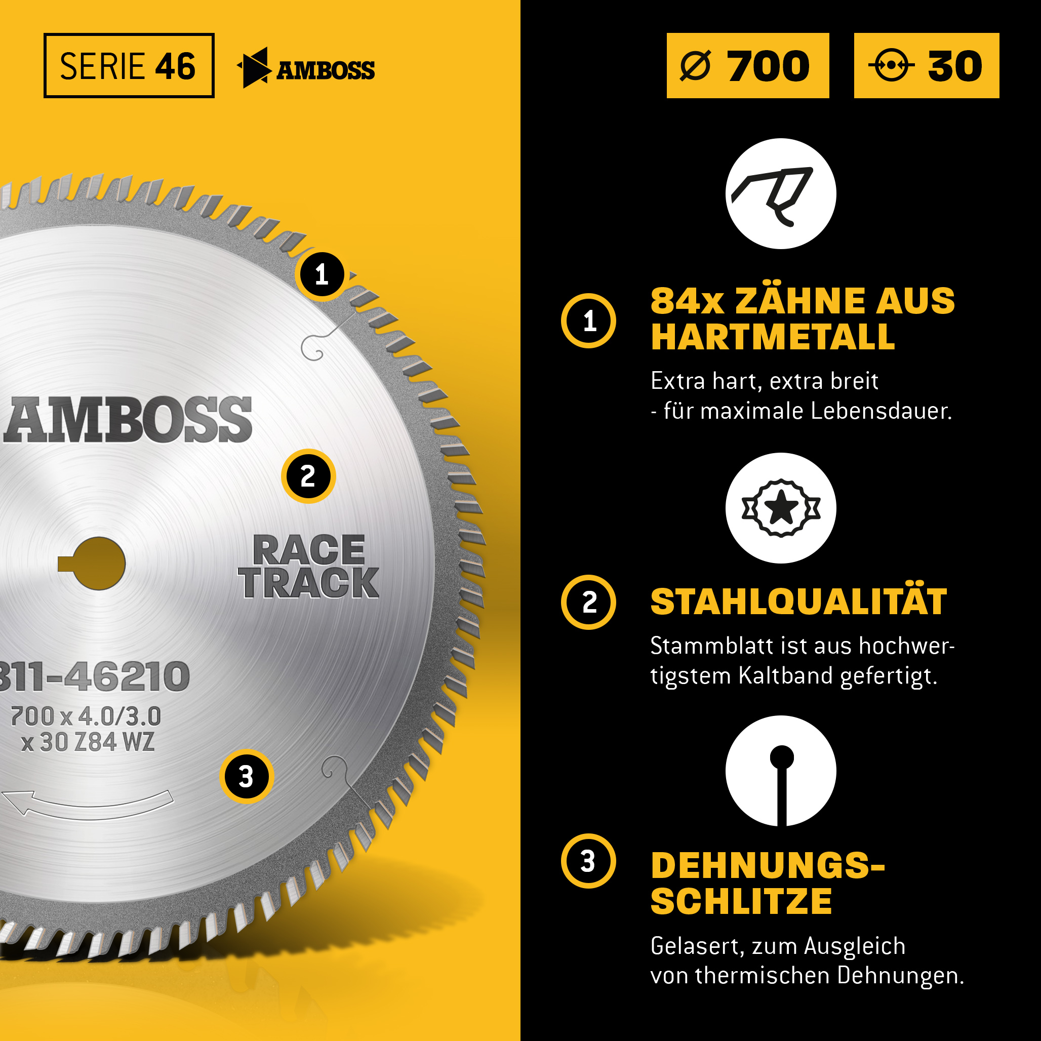 HM Kreissägeblatt - 700 x 4/3.0 x 30 Z84 WZ HM Kreissägeblatt - 700 x 4/3.0 x 30 Z84 WZ
