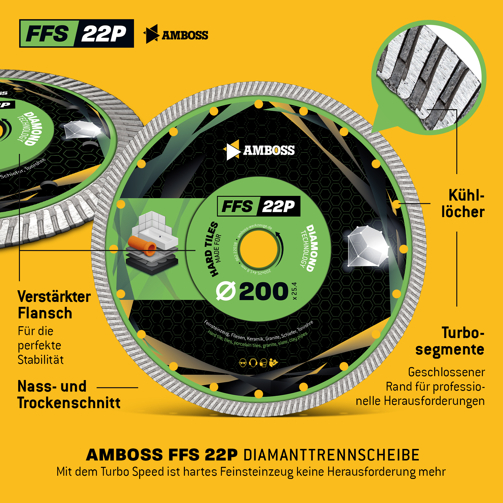FFS 22P Diamant Trennscheibe 200 x 1.8 x 25.4 FFS 22P Diamant Trennscheibe 200 x 1.8 x 25.4