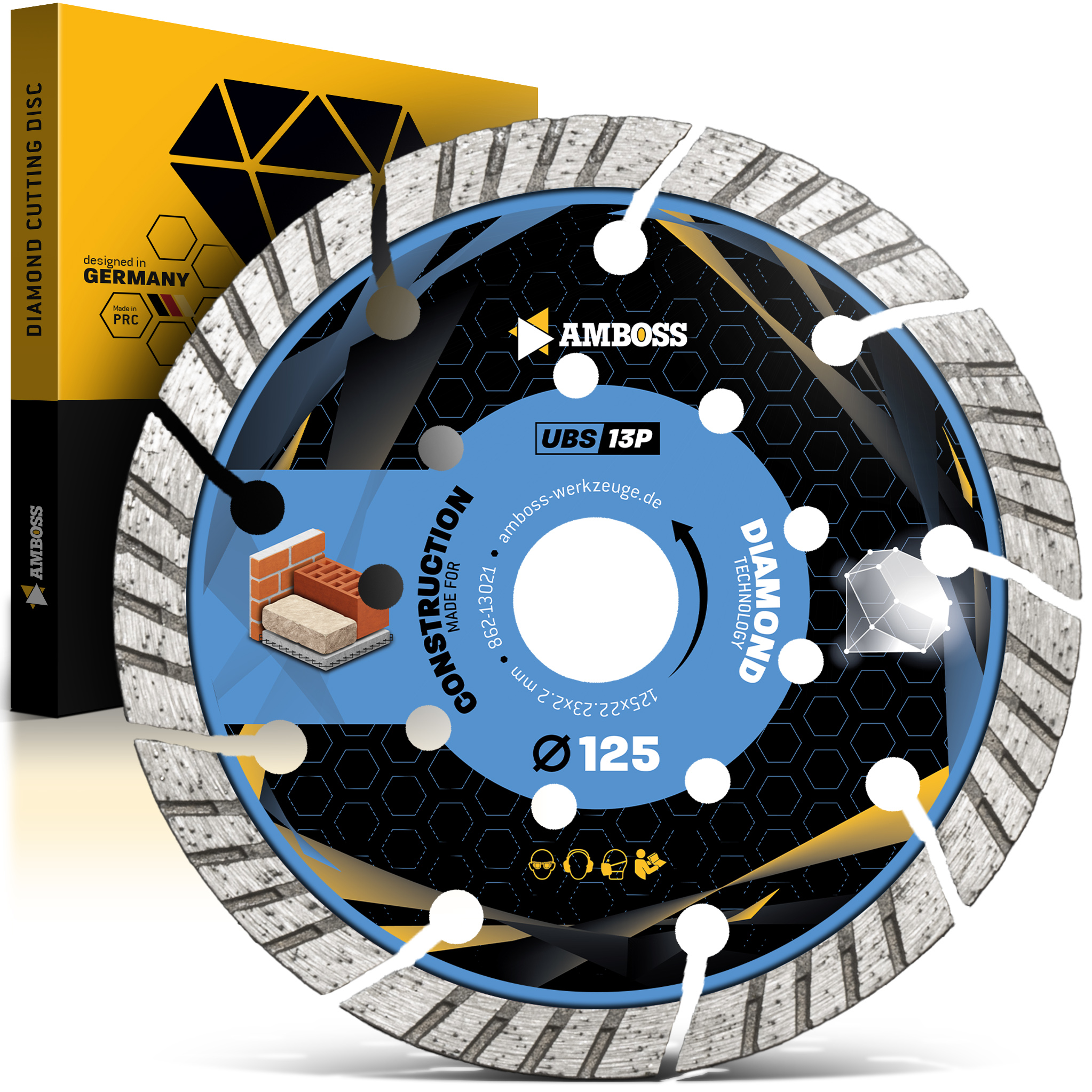Amboss UBS 13P Diamant Trennscheibe - 125 x 2.2 x 22.2 Amboss UBS 13P Diamant Trennscheibe - 125 x 2.2 x 22.2