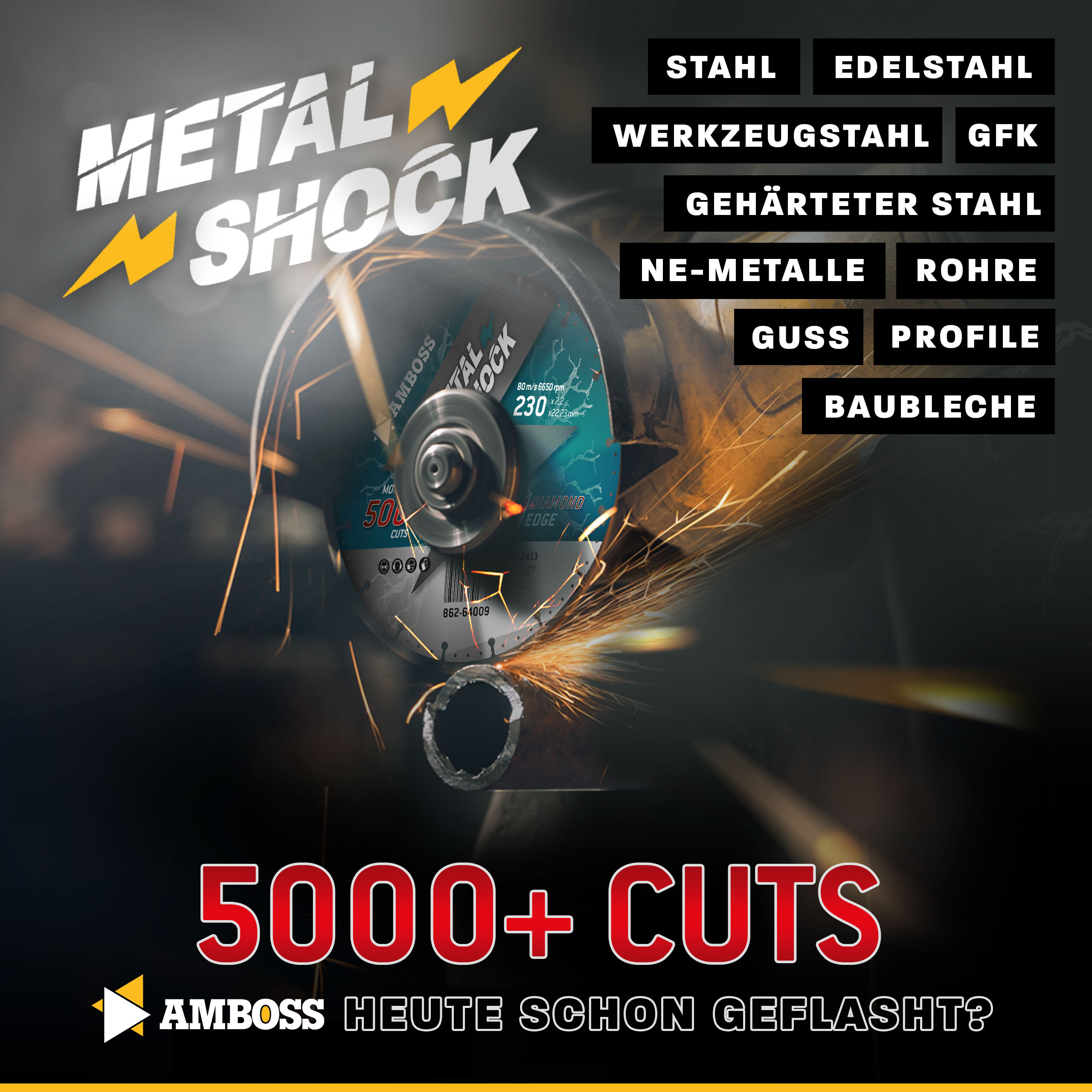 Amboss Metal Shock 5000+ - Diamant Trennscheibe 230 x 2,2 x 22,23 mm