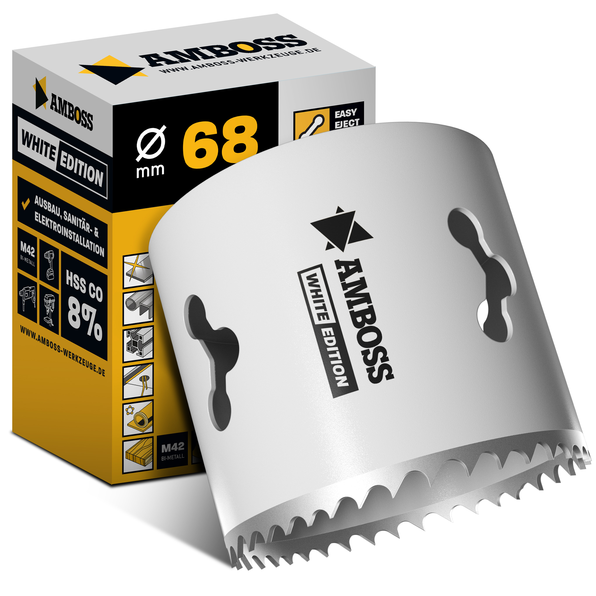 HSS M42 Amboss Lochsäge Ø 68 mm (ohne Aufnahme) HSS M42 Amboss Lochsäge Ø 68 mm (ohne Aufnahme)