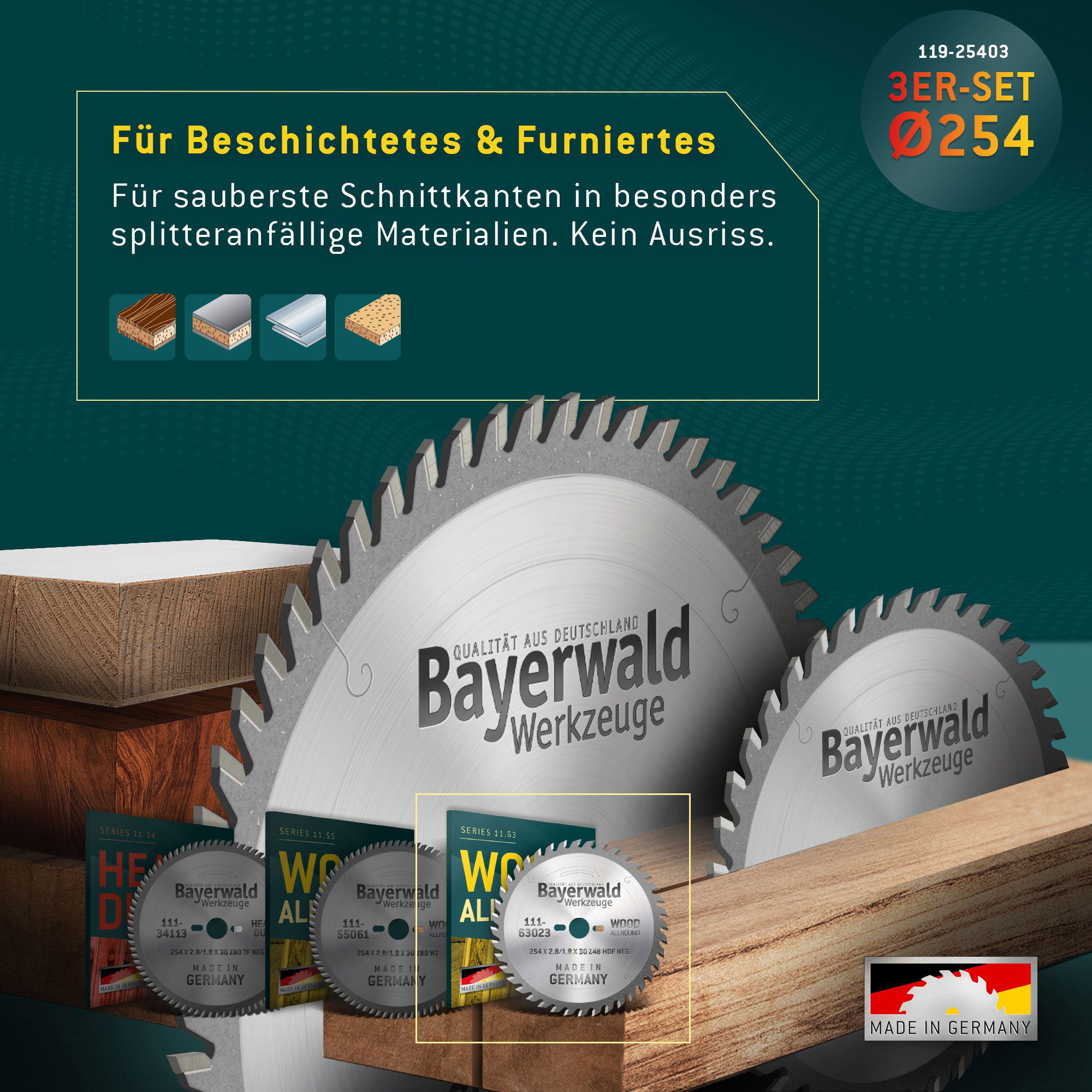 Kreissägeblatt Set 254 kompatibel mit Bosch GTS -PTS 10 - Feinschnitt Spezial Kreissägeblatt Set 254 kompatibel mit Bosch GTS -PTS 10 - Feinschnitt Spezial
