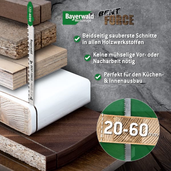 5x Bayerwald Bent Force Stichsägeblätter 130/105mm 5x Bayerwald Bent Force Stichsägeblätter 130/105mm