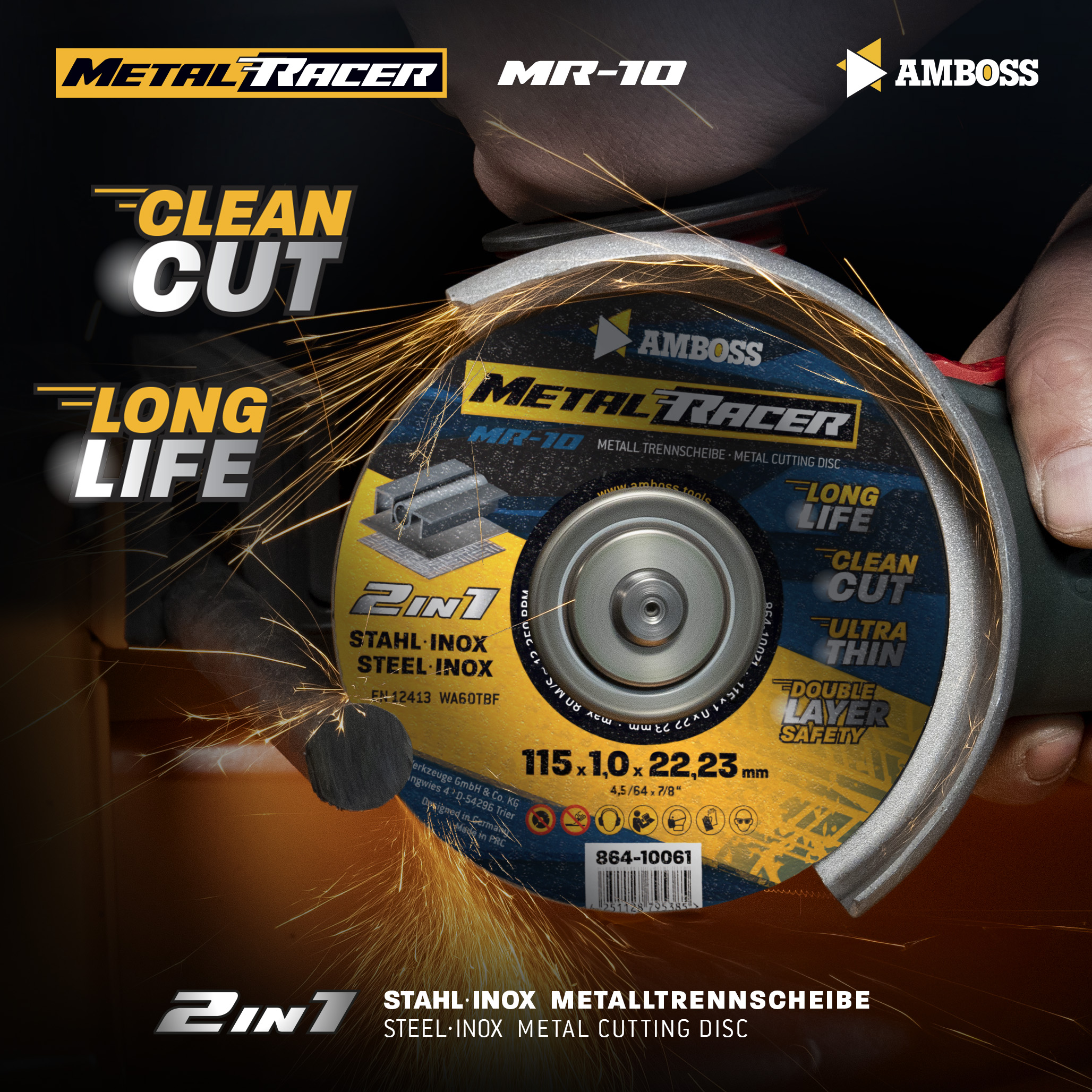 25x Amboss Metal Racer Trennscheibe | Ø125 mm - 1 mm -  22.23 mm | 25x Amboss Metal Racer Trennscheibe | Ø125 mm - 1 mm -  22.23 mm |