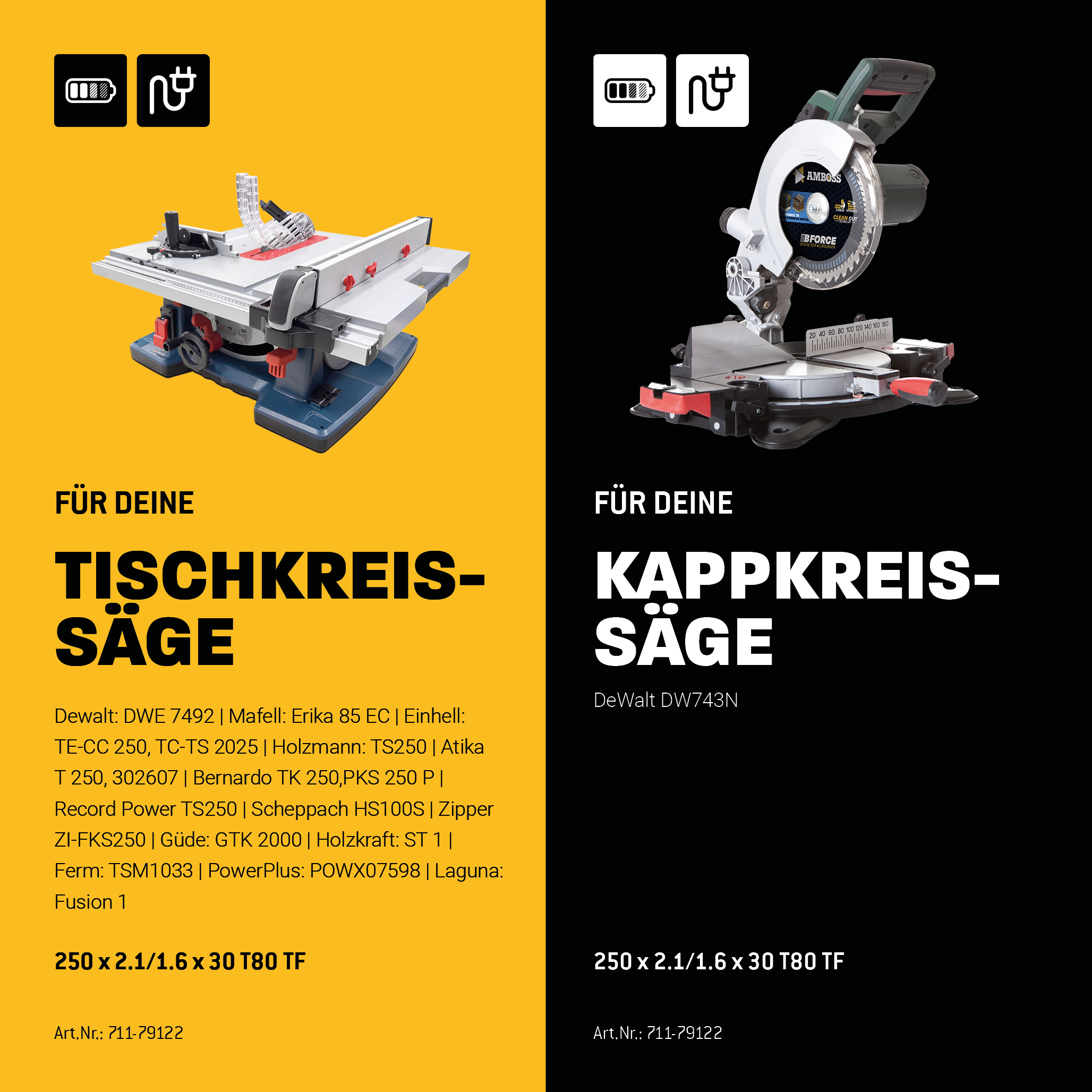 HM Kreissägeblatt - 250 x 2.1/1.6 x 30  Z80 TF HM Kreissägeblatt - 250 x 2.1/1.6 x 30  Z80 TF