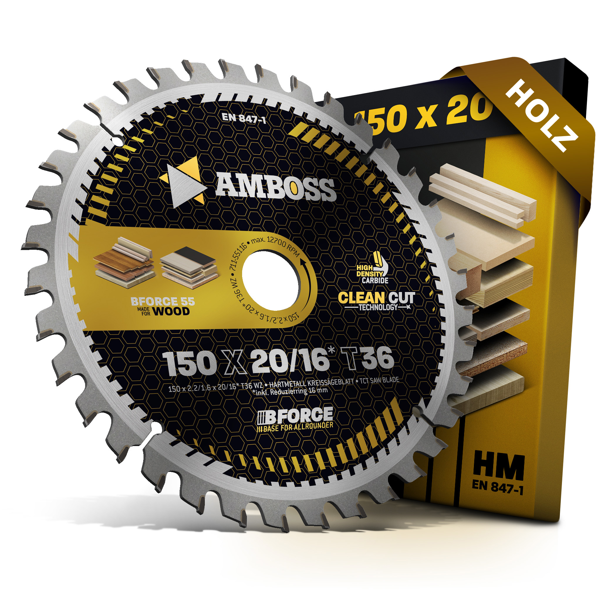 HM Kreissägeblatt - 150 x 2.2/1.6 x 20 Z36 WZ HM Kreissägeblatt - 150 x 2.2/1.6 x 20 Z36 WZ