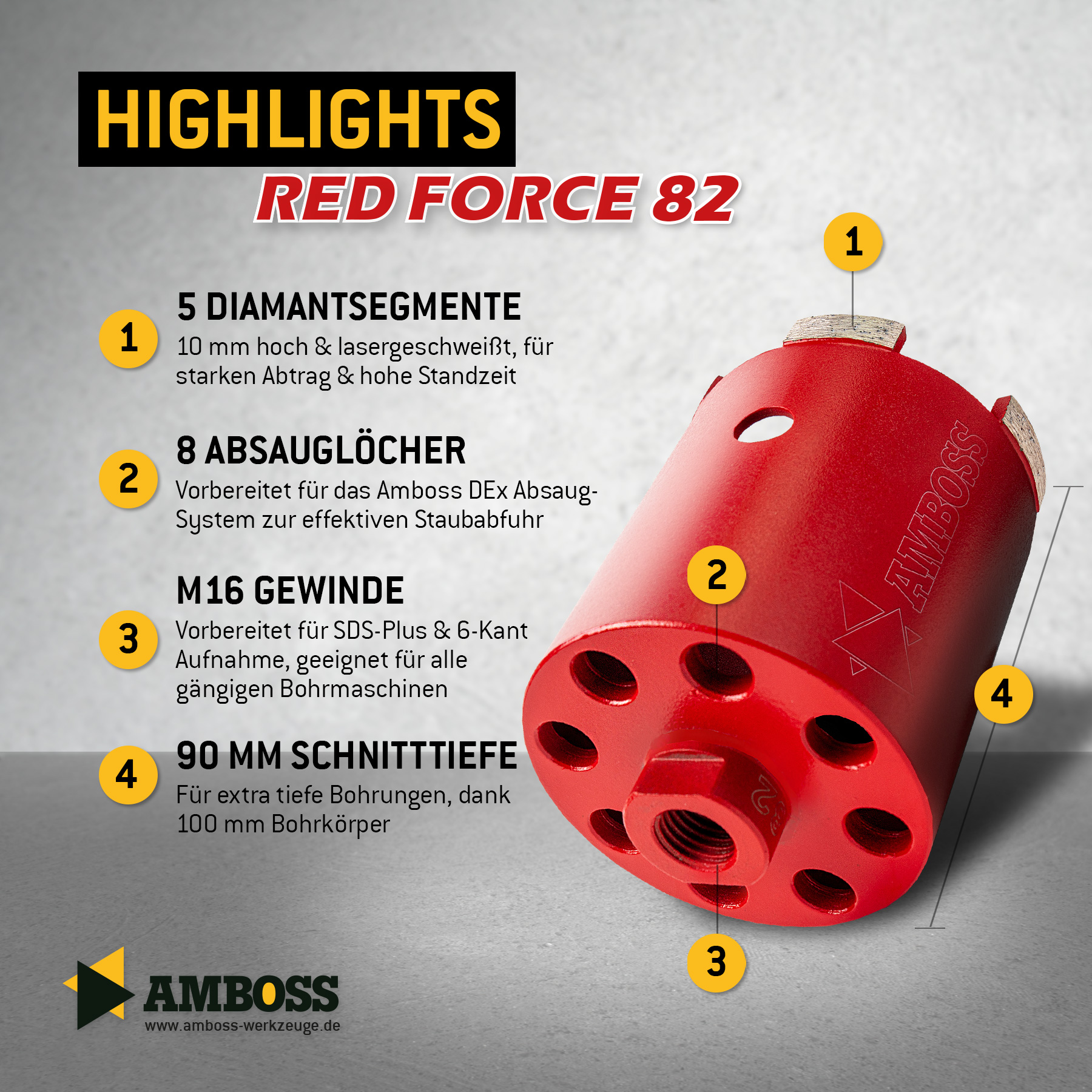 Dosensenker Red Force - 82 mm - 6-kant StarterSet Dosensenker Red Force - 82 mm - 6-kant StarterSet