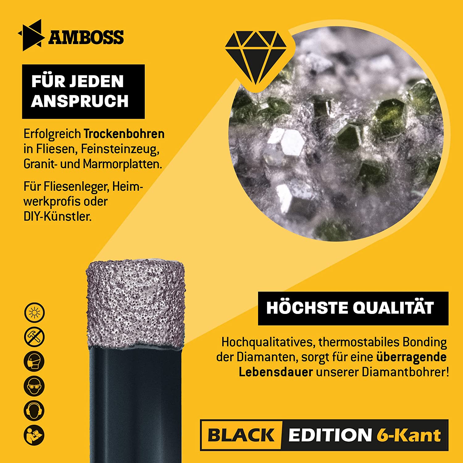Amboss Black Edition Diamant Bohrer 8 mm Amboss Black Edition Diamant Bohrer 8 mm