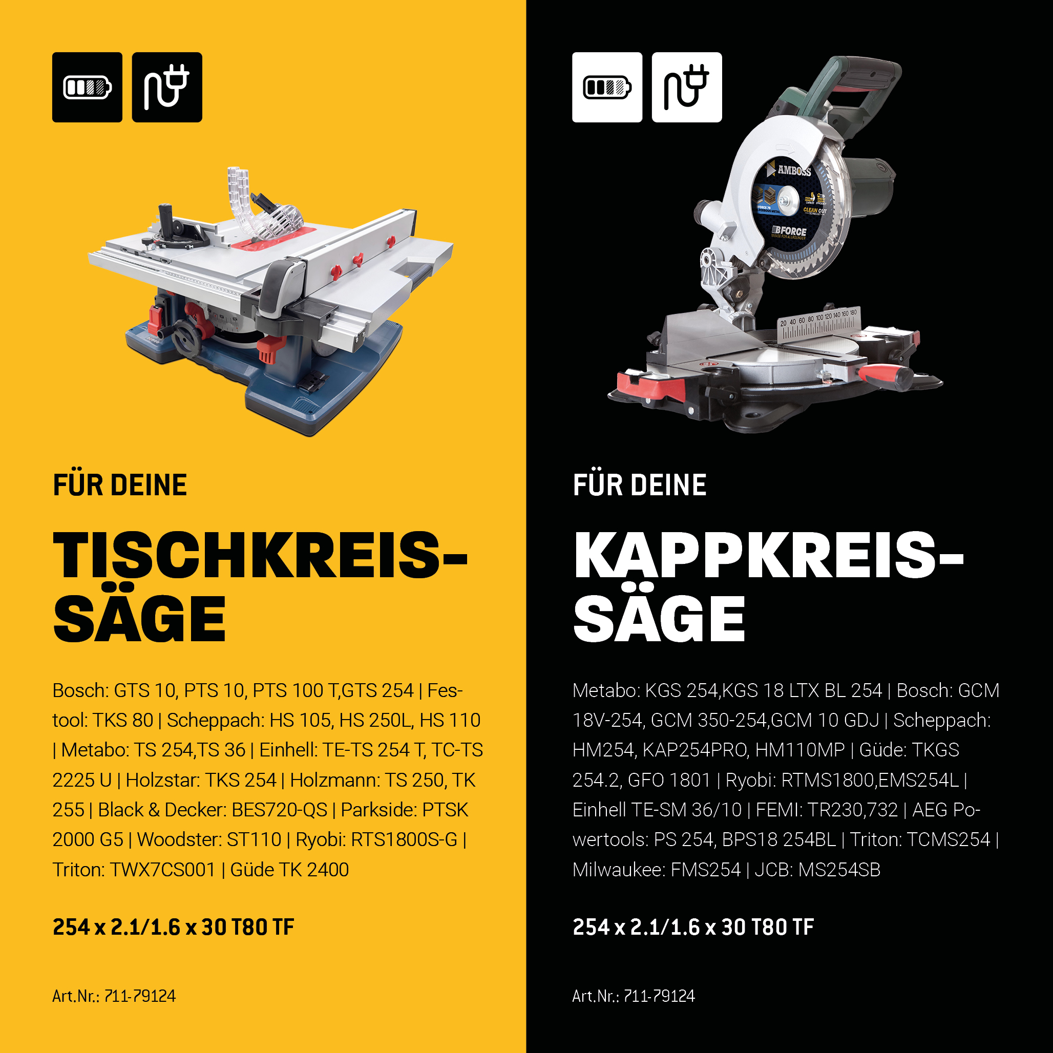 HM Kreissägeblatt - 254 x 2.1/1.6 x 30  Z80 TF HM Kreissägeblatt - 254 x 2.1/1.6 x 30  Z80 TF