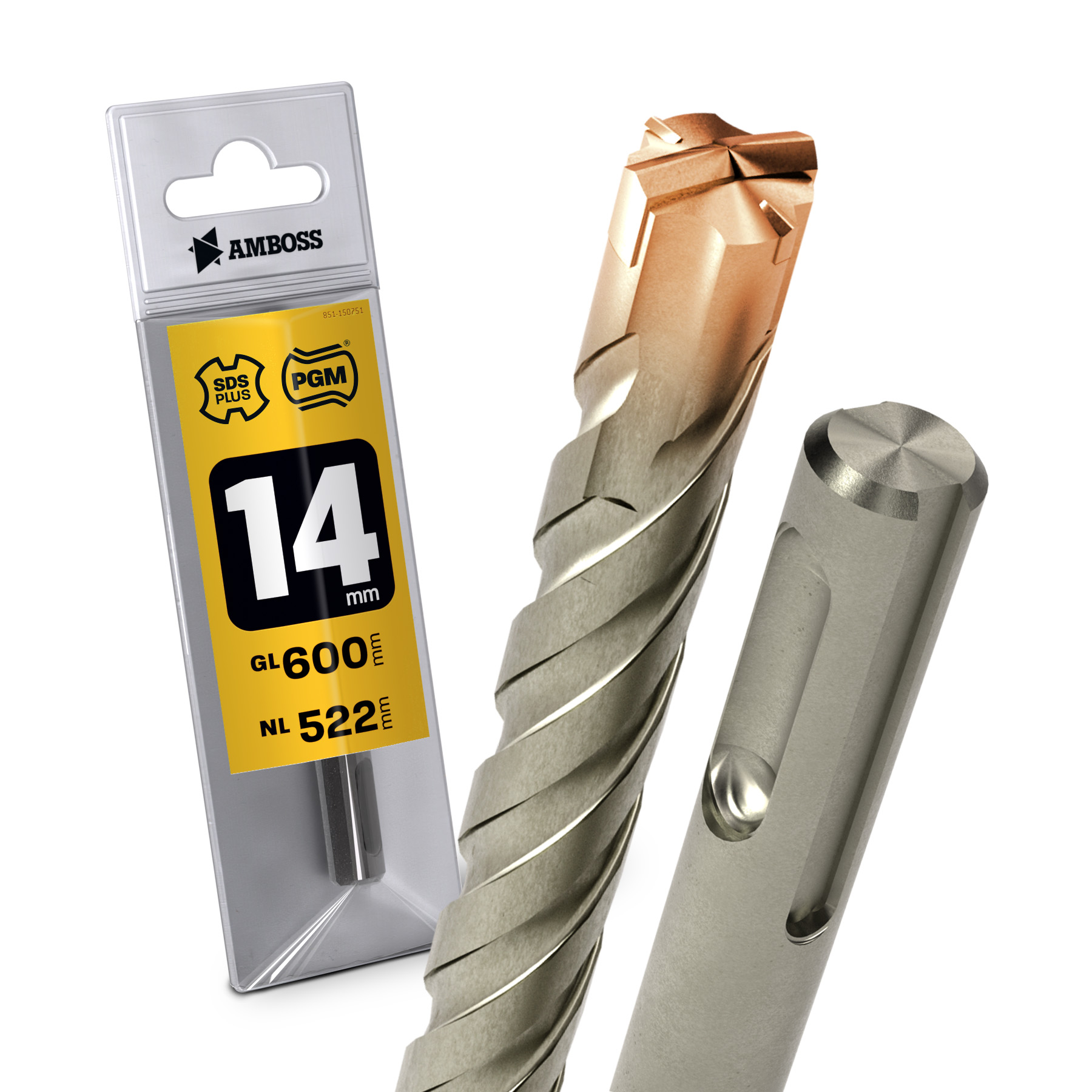 1x Bohrer SDS Plus Schaft - Ø:14 mm - GL: 600 mm 1x Bohrer SDS Plus Schaft - Ø:14 mm - GL: 600 mm
