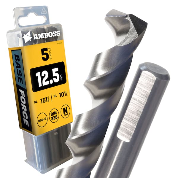 5 x HSS G BASE Force Metallbohrer DIN 338 - Ø:12.5 mm 5 x HSS G BASE Force Metallbohrer DIN 338 - Ø:12.5 mm