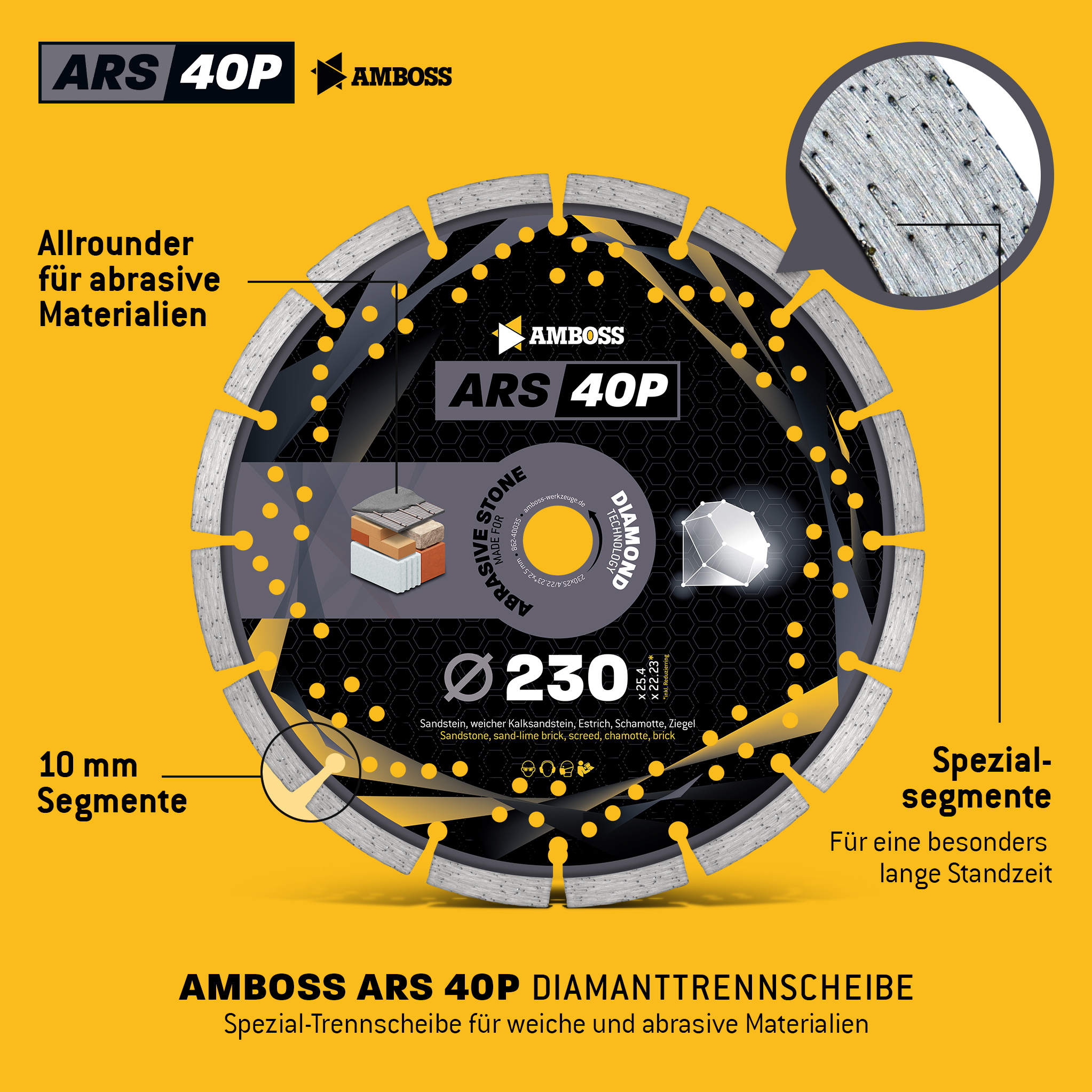 Amboss ARS 40P Diamant Trennscheibe - 230 x 2.5 x 25.4 Amboss ARS 40P Diamant Trennscheibe - 230 x 2.5 x 25.4