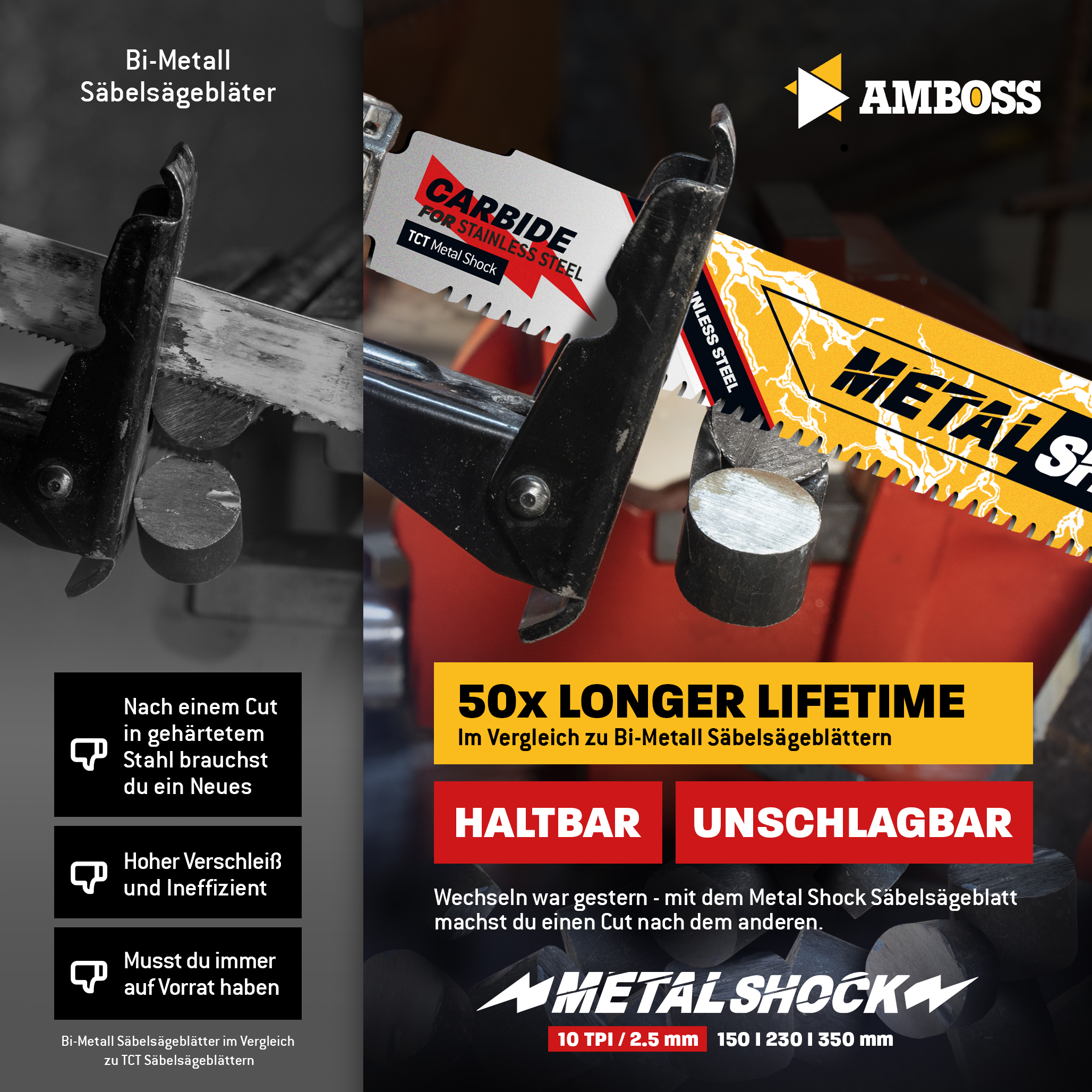 1x Amboss Metal Shock Säbelsägeblatt Länge 150 mm 10 ZpZ 1x Amboss Metal Shock Säbelsägeblatt Länge 150 mm 10 ZpZ