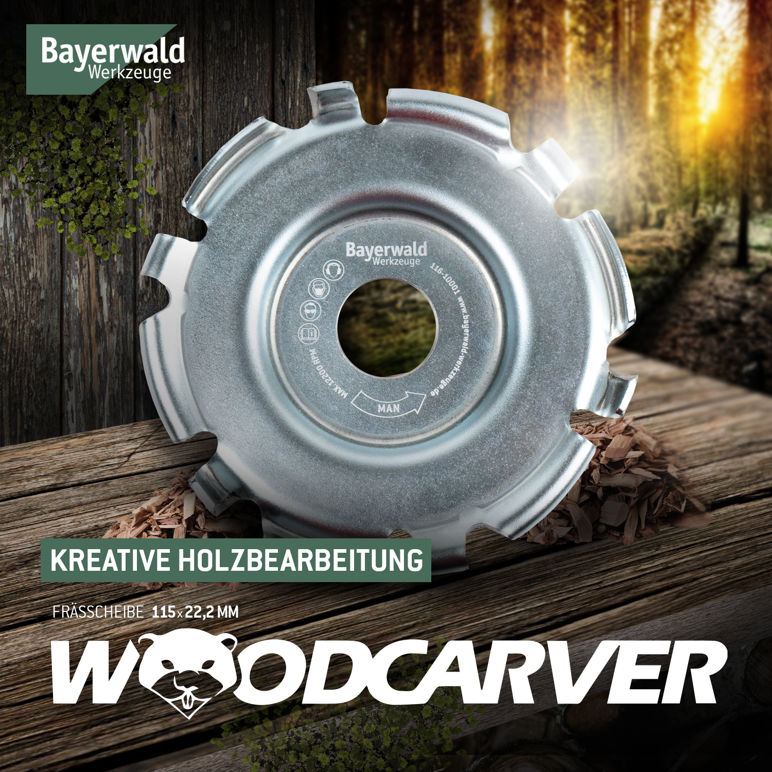 Bayerwald Woodcarver Ø115 mm / 22,2 mm Bohrung Bayerwald Woodcarver Ø115 mm / 22,2 mm Bohrung