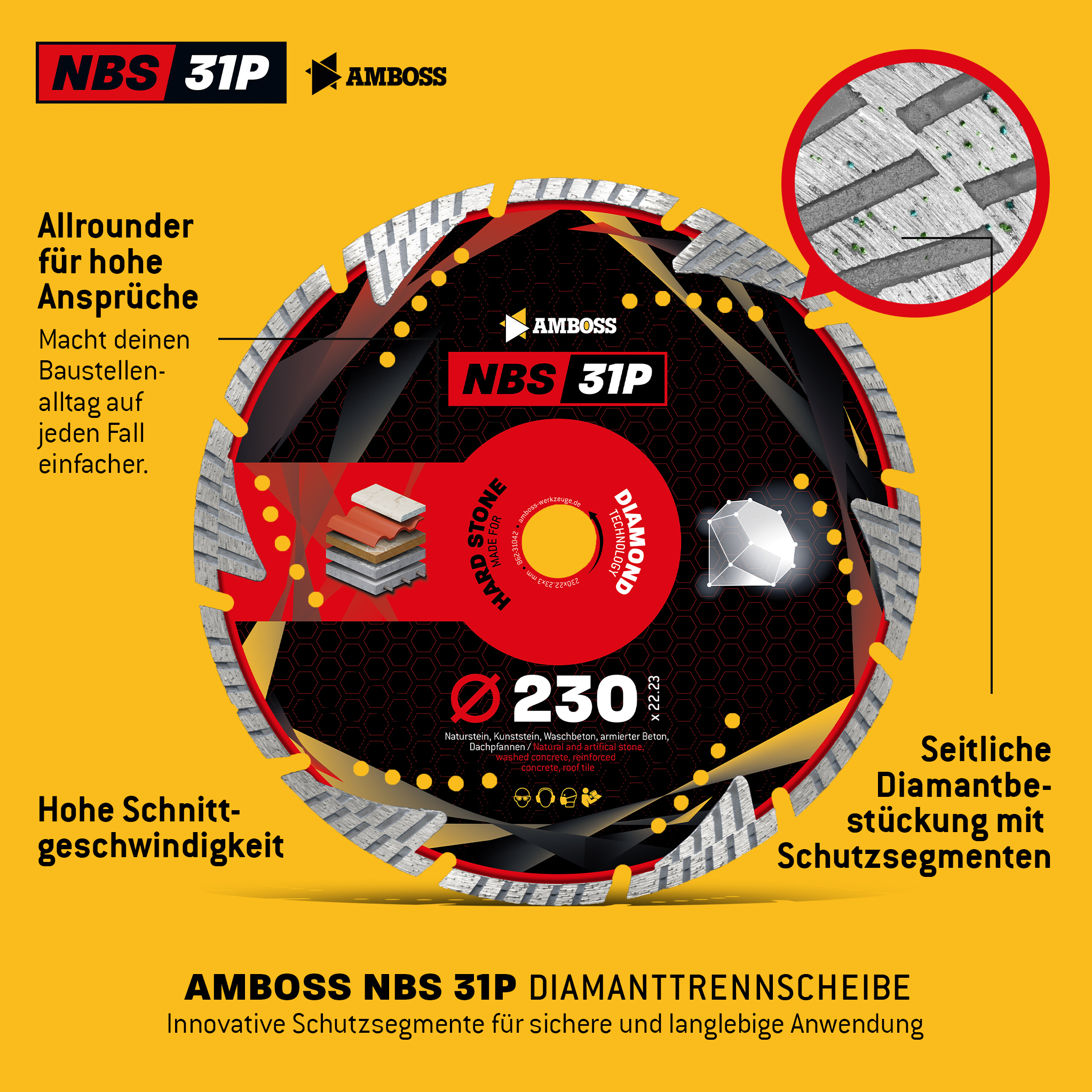 Amboss NBS 31P Diamant Trennscheibe - 230 x 3 x 22.2 Amboss NBS 31P Diamant Trennscheibe - 230 x 3 x 22.2